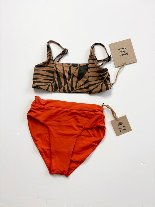 Stone Fox/Toast swim 2 piece swimsuit 5/6T