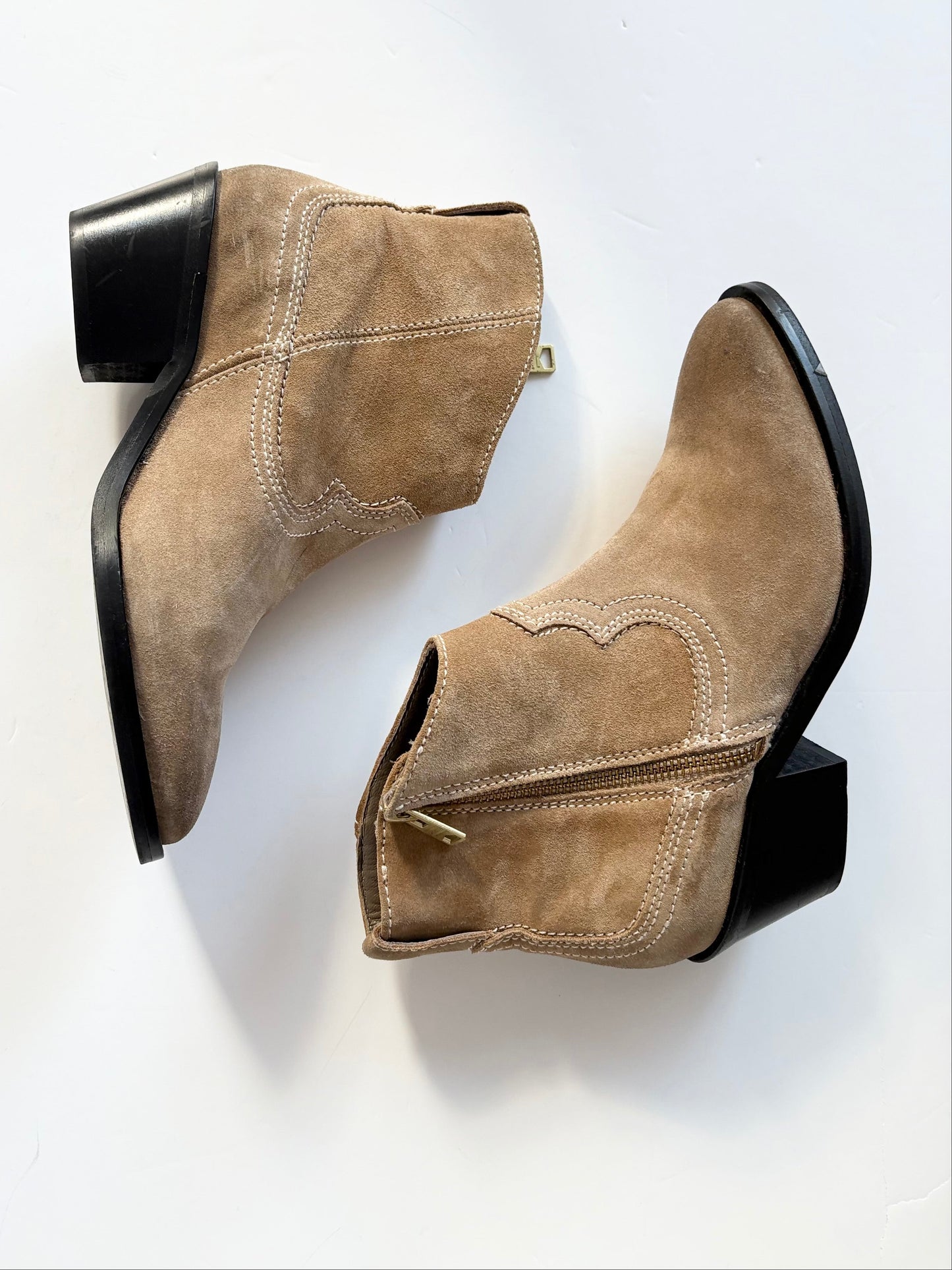 All Saints Carlotta suede western ankle boots EUR35