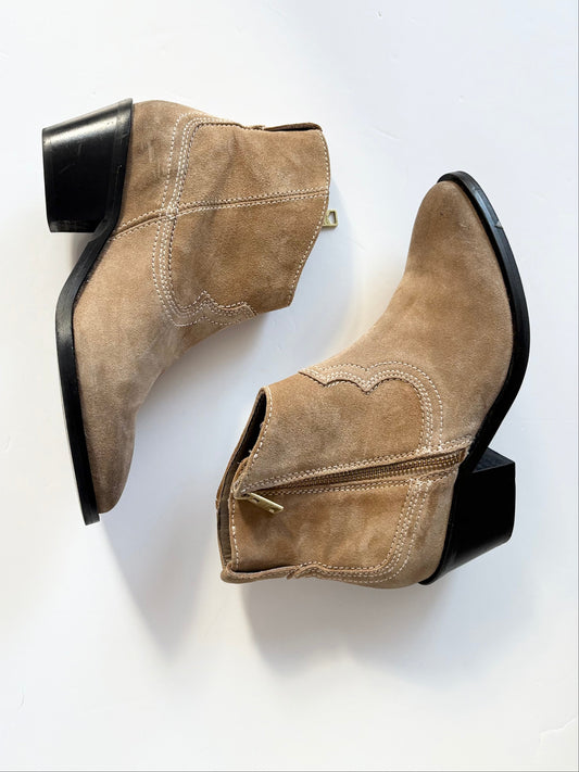 All Saints Carlotta suede western ankle boots EUR35