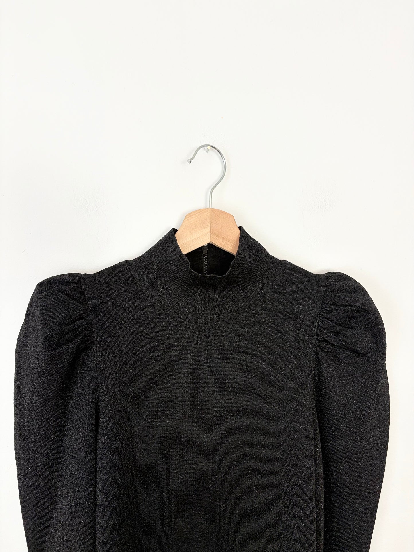 Alice + Olivia Issa metallic turtleneck wool blend dress Medium