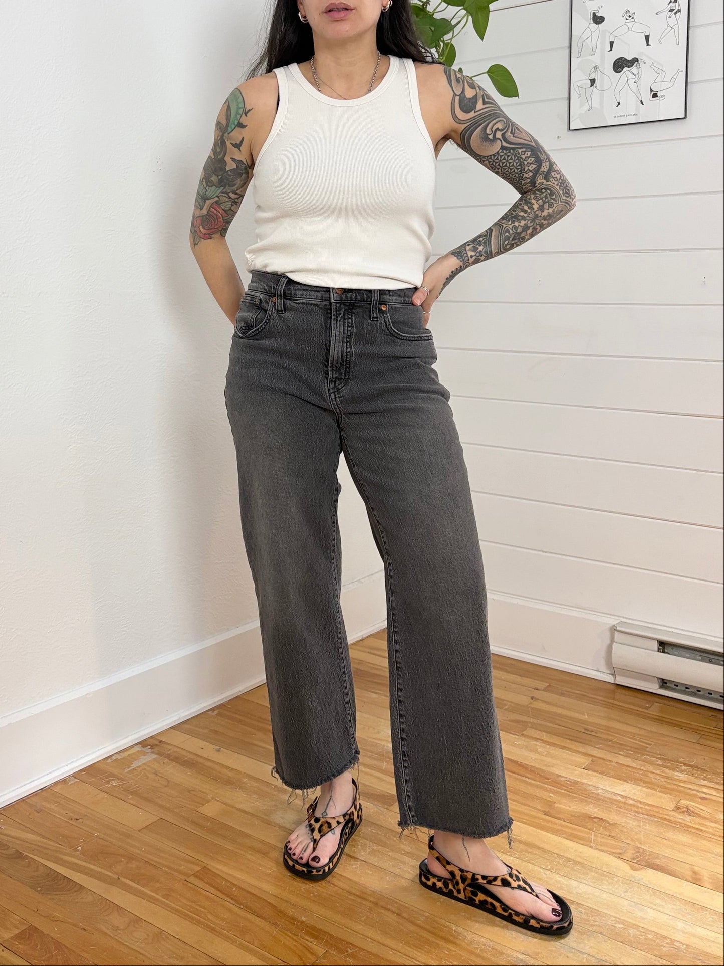 Madewell, le jean court à jambes larges vintage parfait W28