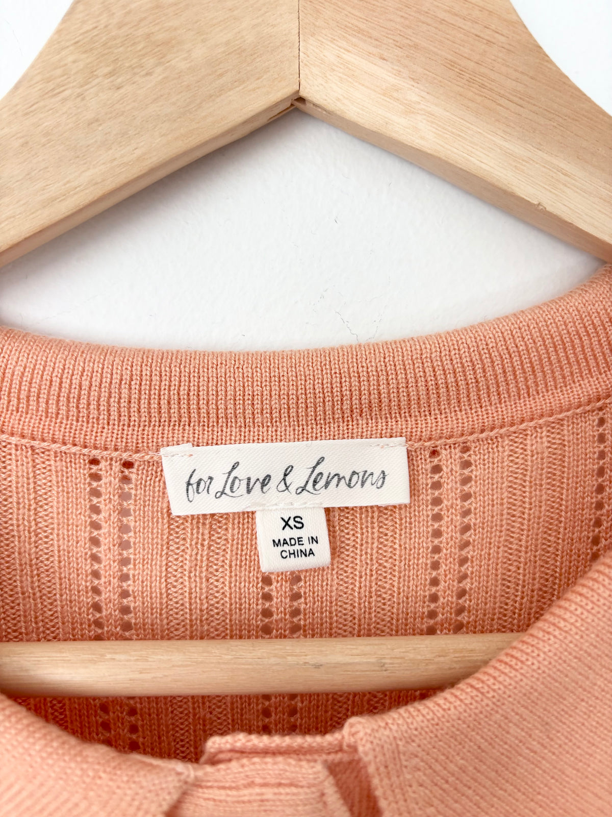 For love & lemons Phoebe pointelle polo sweater XS