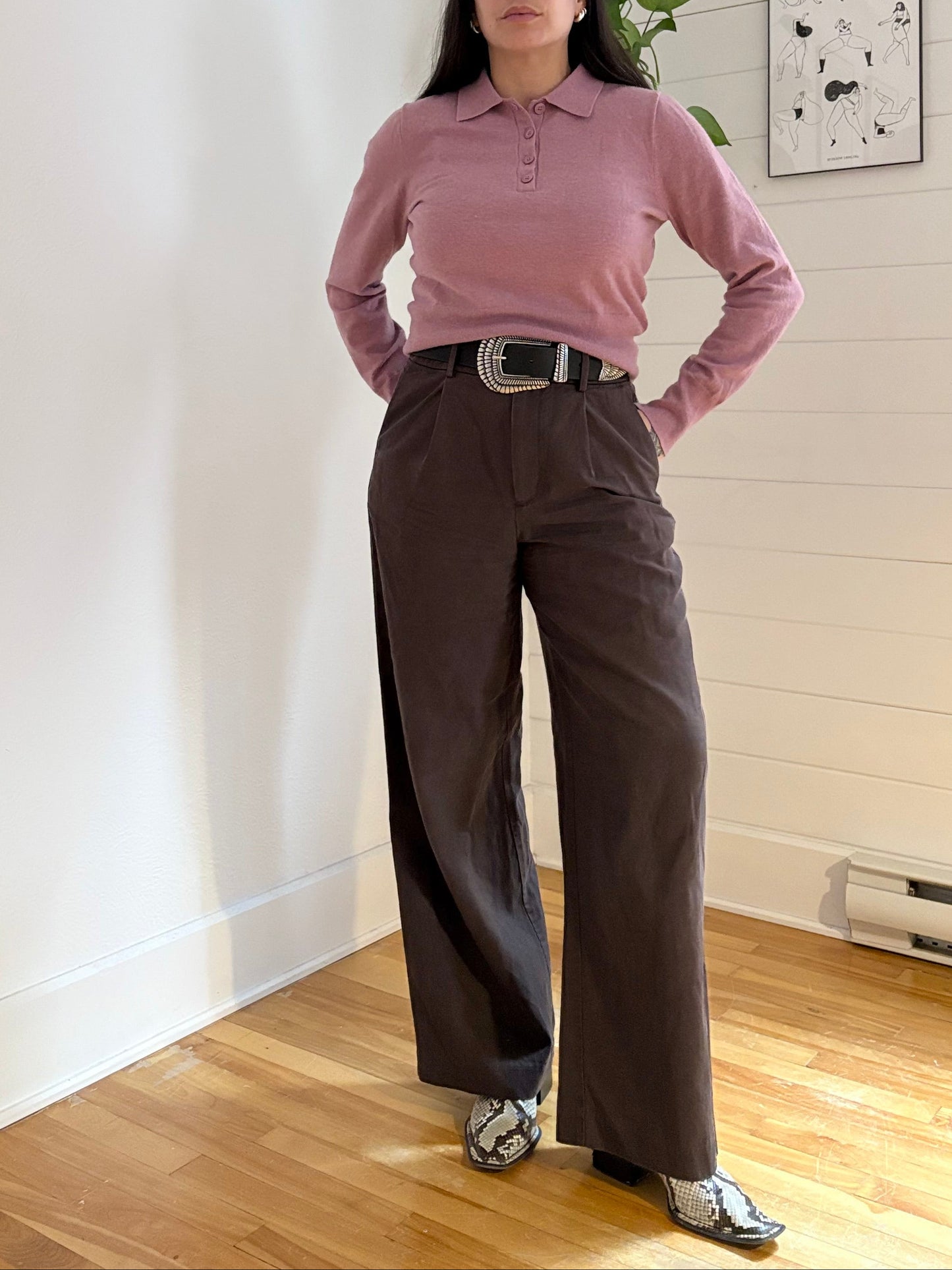 J.Crew Featherweight cashmere-blend long-sleeve polo shirt Medium