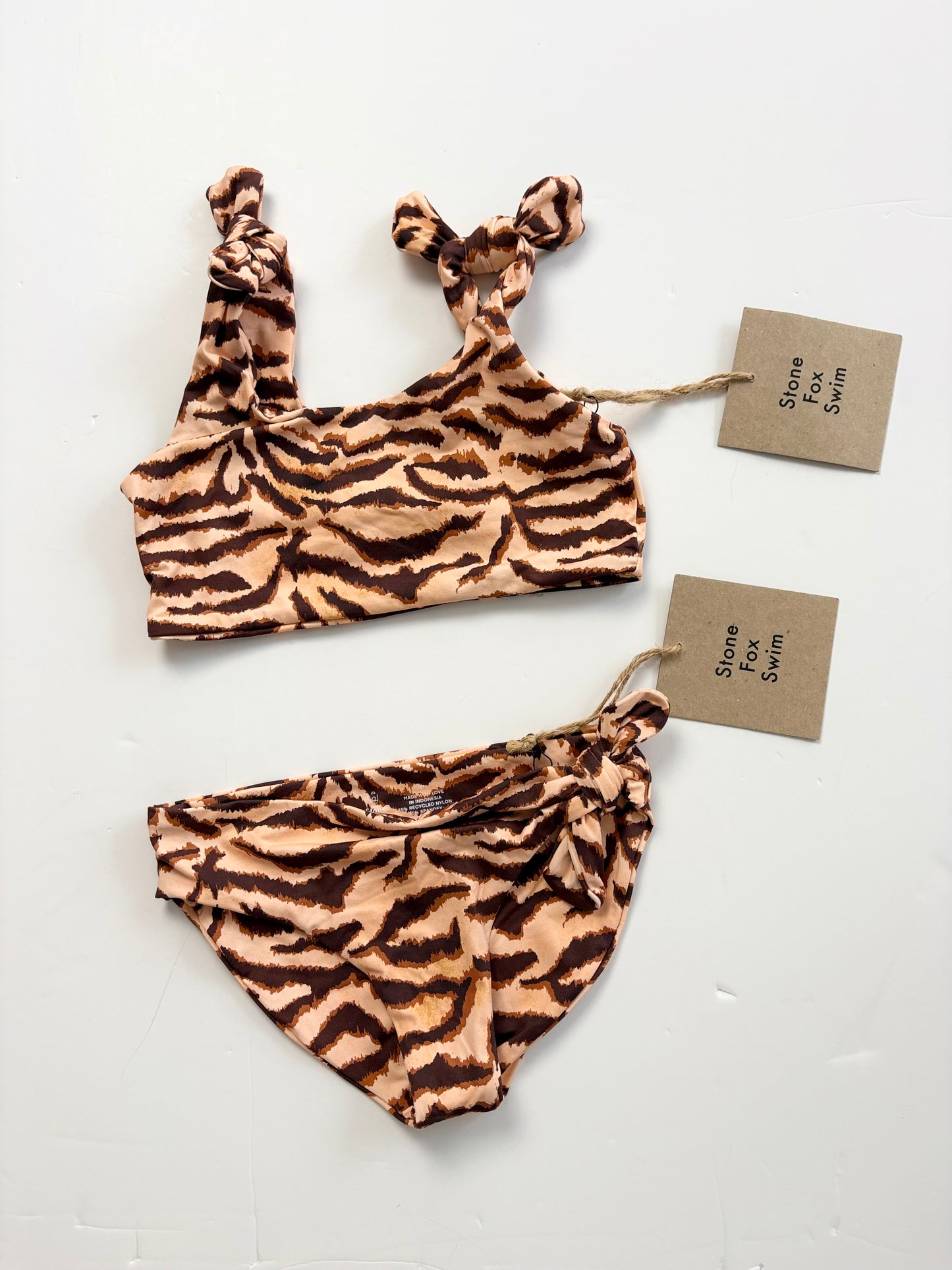 Stone Fox swim zebra print 2 piece swimsuit 5/6T