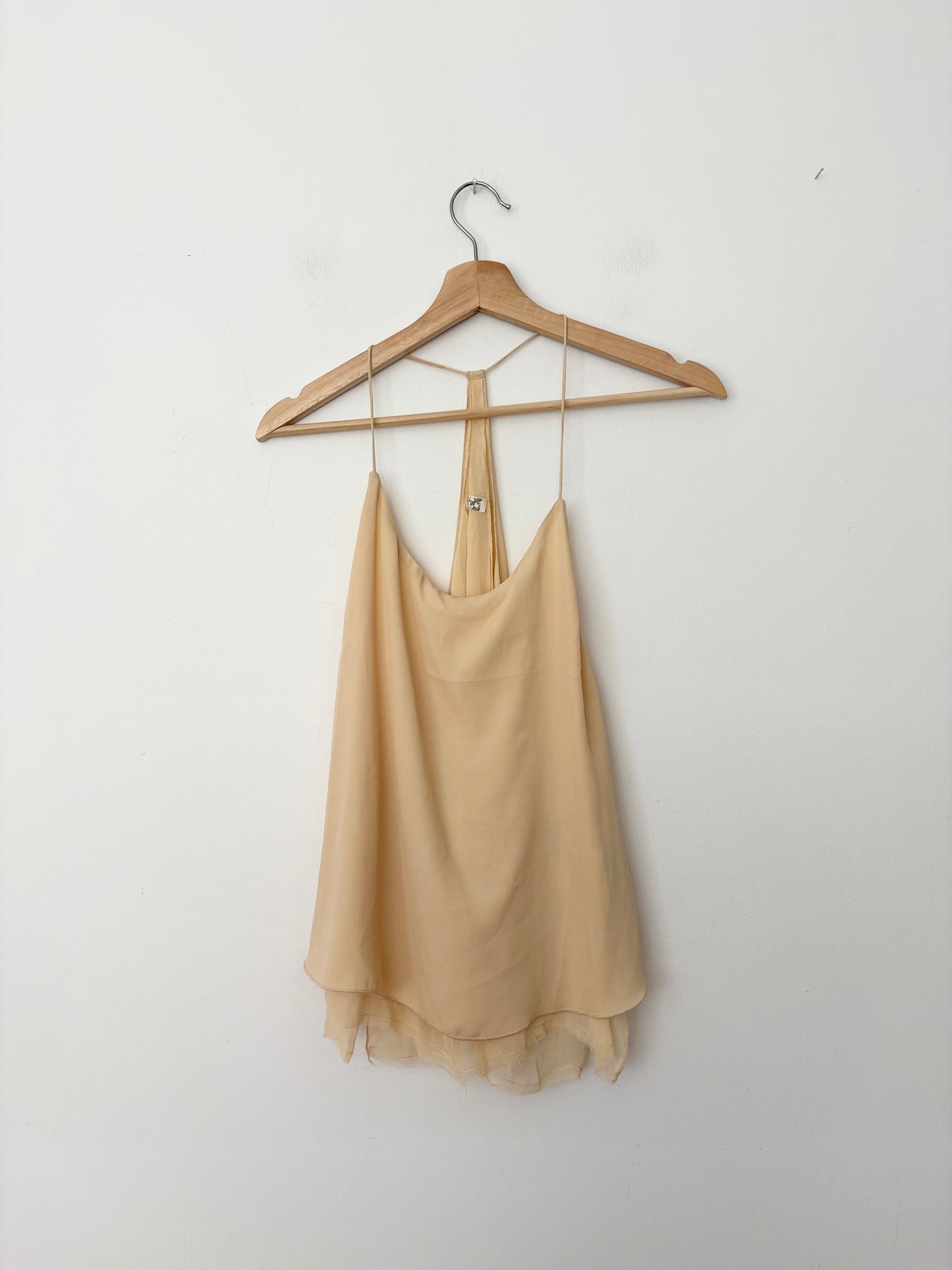 Free people raw hem chiffon tank top XS