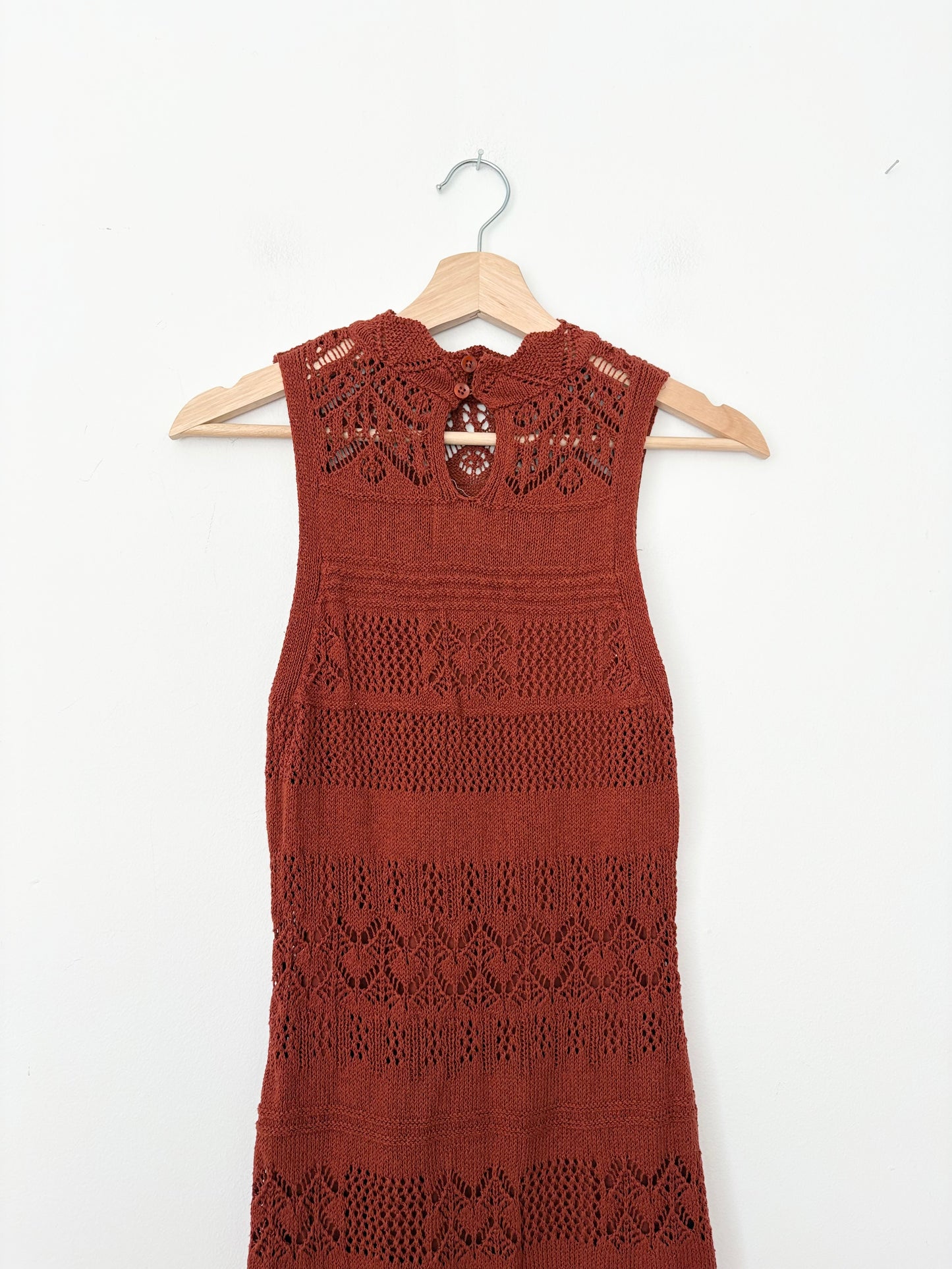 Anthropologie crochet midi dress XS