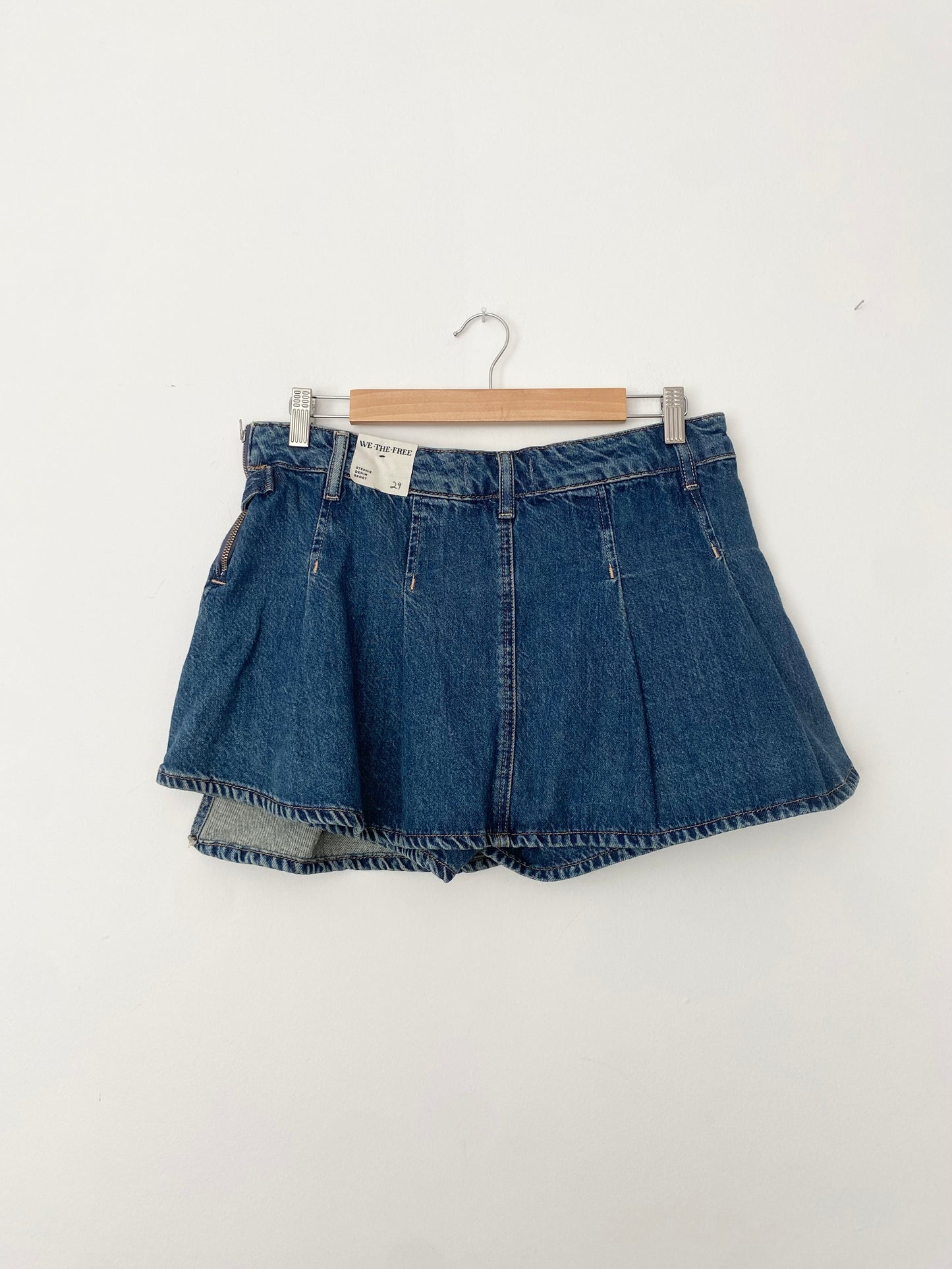Free People Stephie pleated denim skort W29
