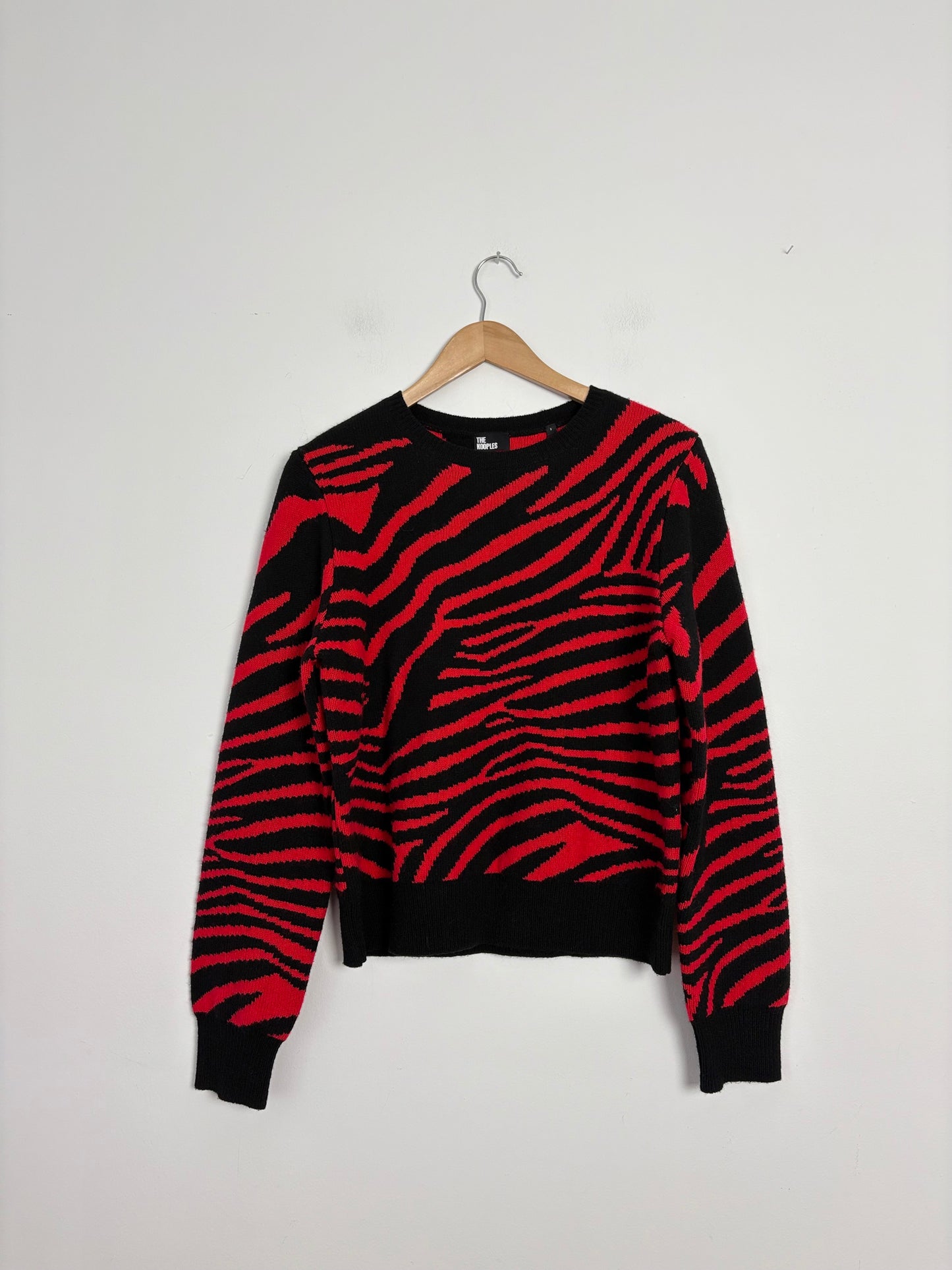 The kooples zebra wool crewneck sweater M/L