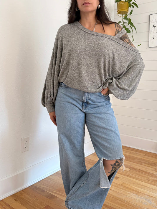 Free People flaunt it open shoulder top Medium