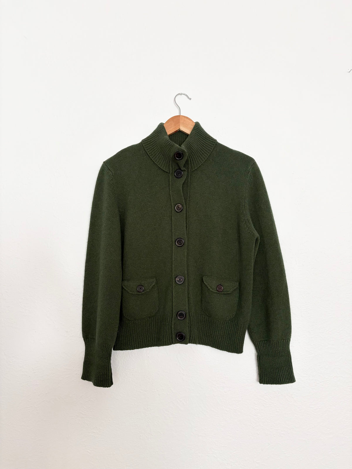 Akris Punto wool blend knit funnel neck cardigan M/L
