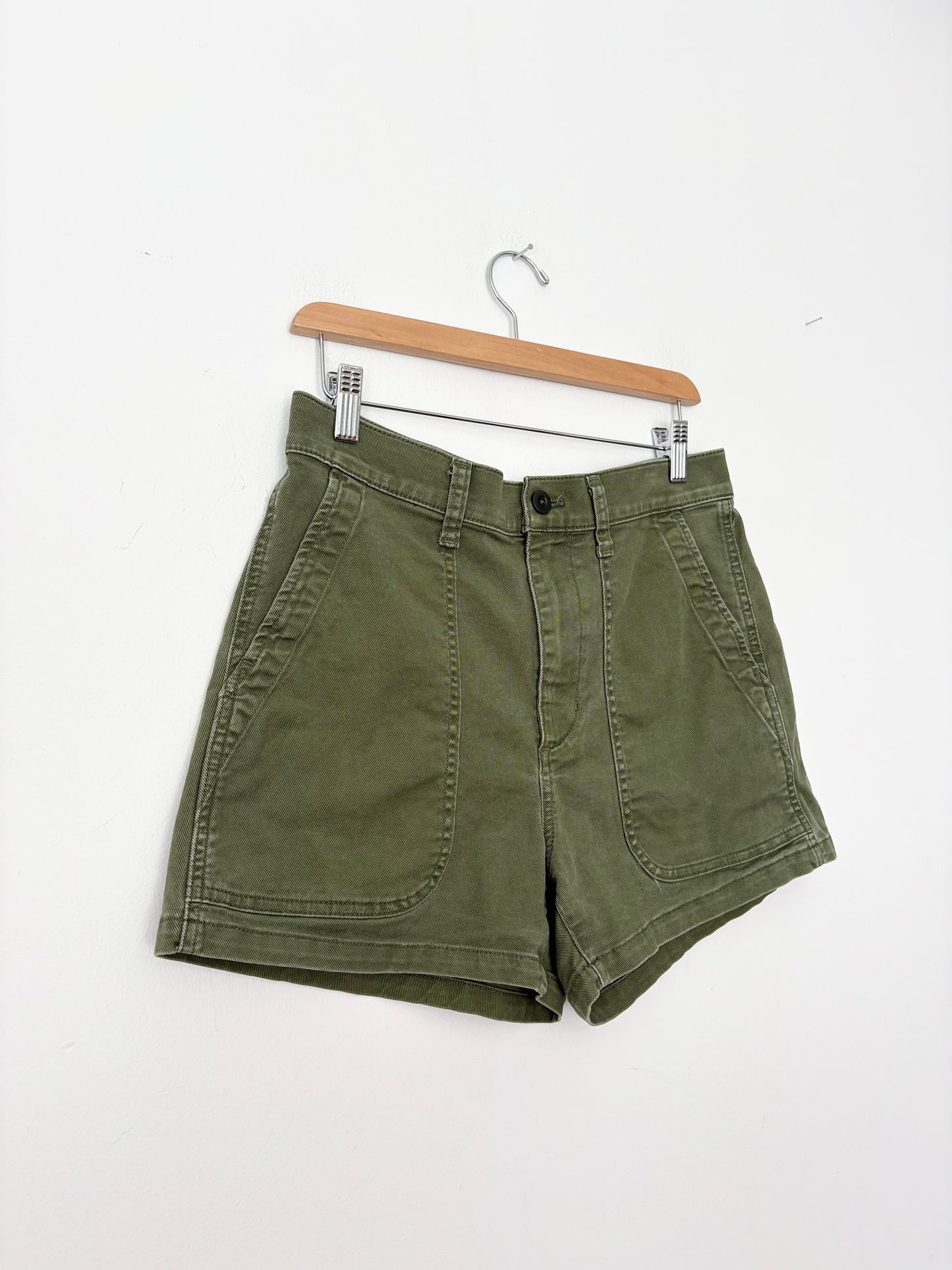 Short Madewell The Perfect Vintage couleur kaki, taille W27/28