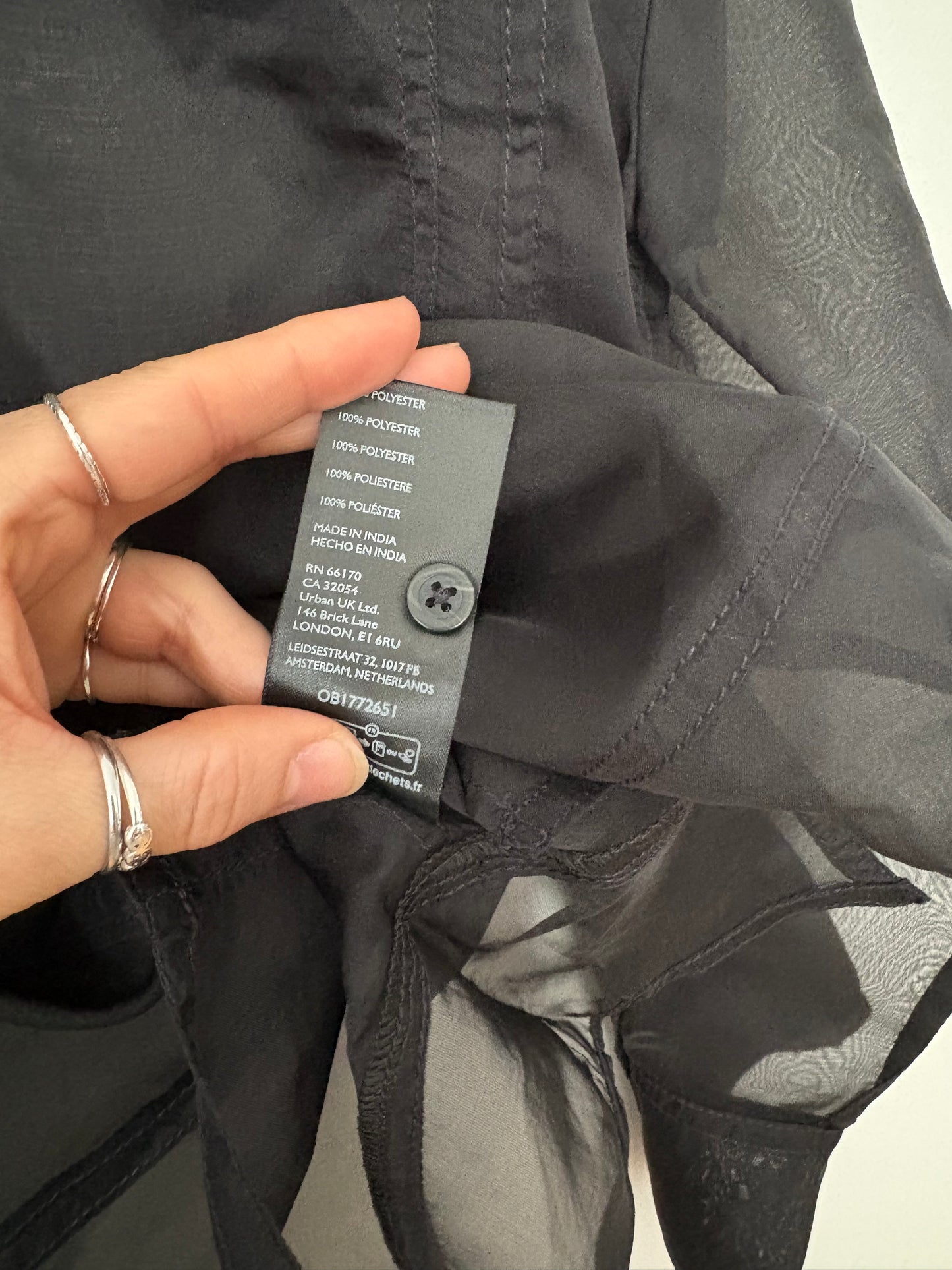 Pilcro sheer organza buttondown shirt L/XK