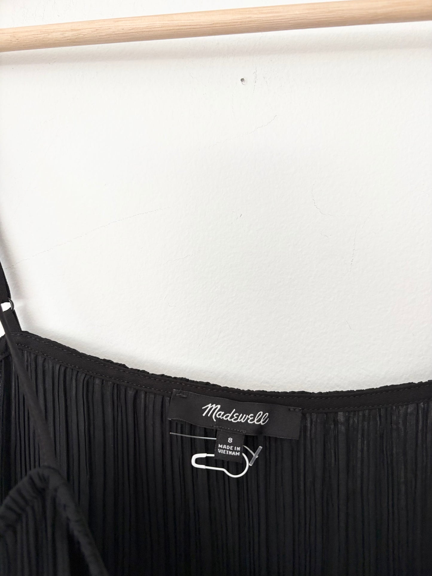 Robe plissée Goldie noire Madewell taille M