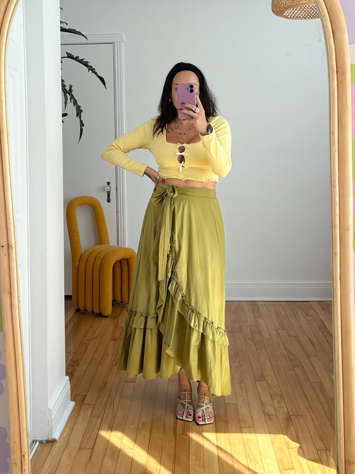 Maeve constance ruffled maxi skirt S/M