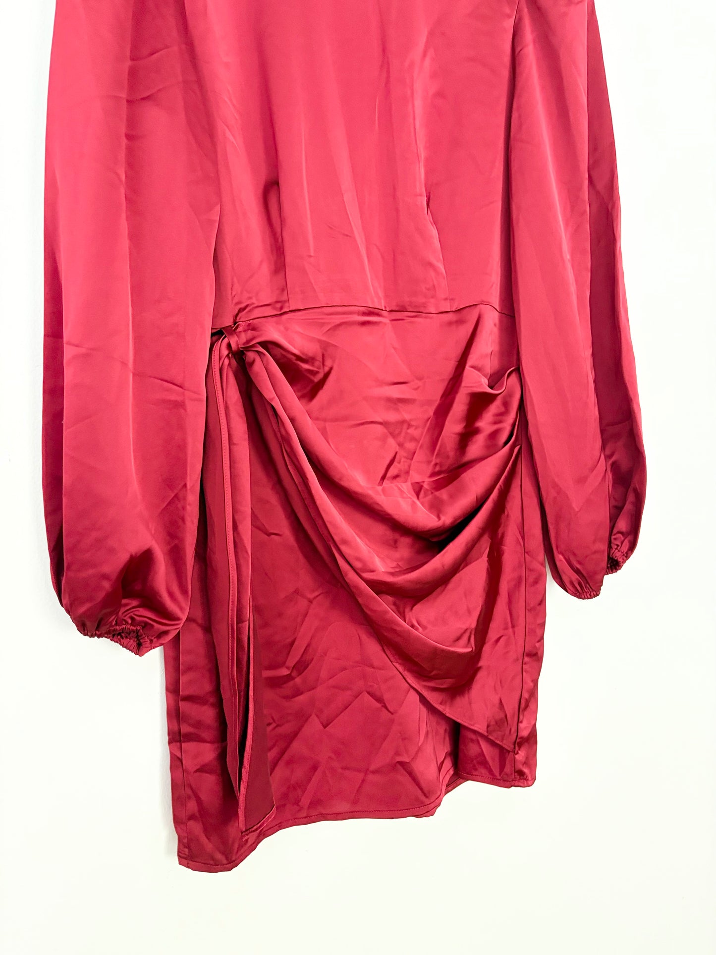 ASTR the label satin draped dress Medium