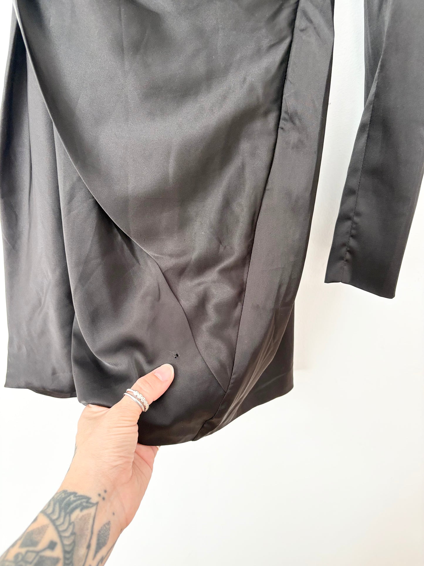 House of CB Zemora satin wrap dress Large