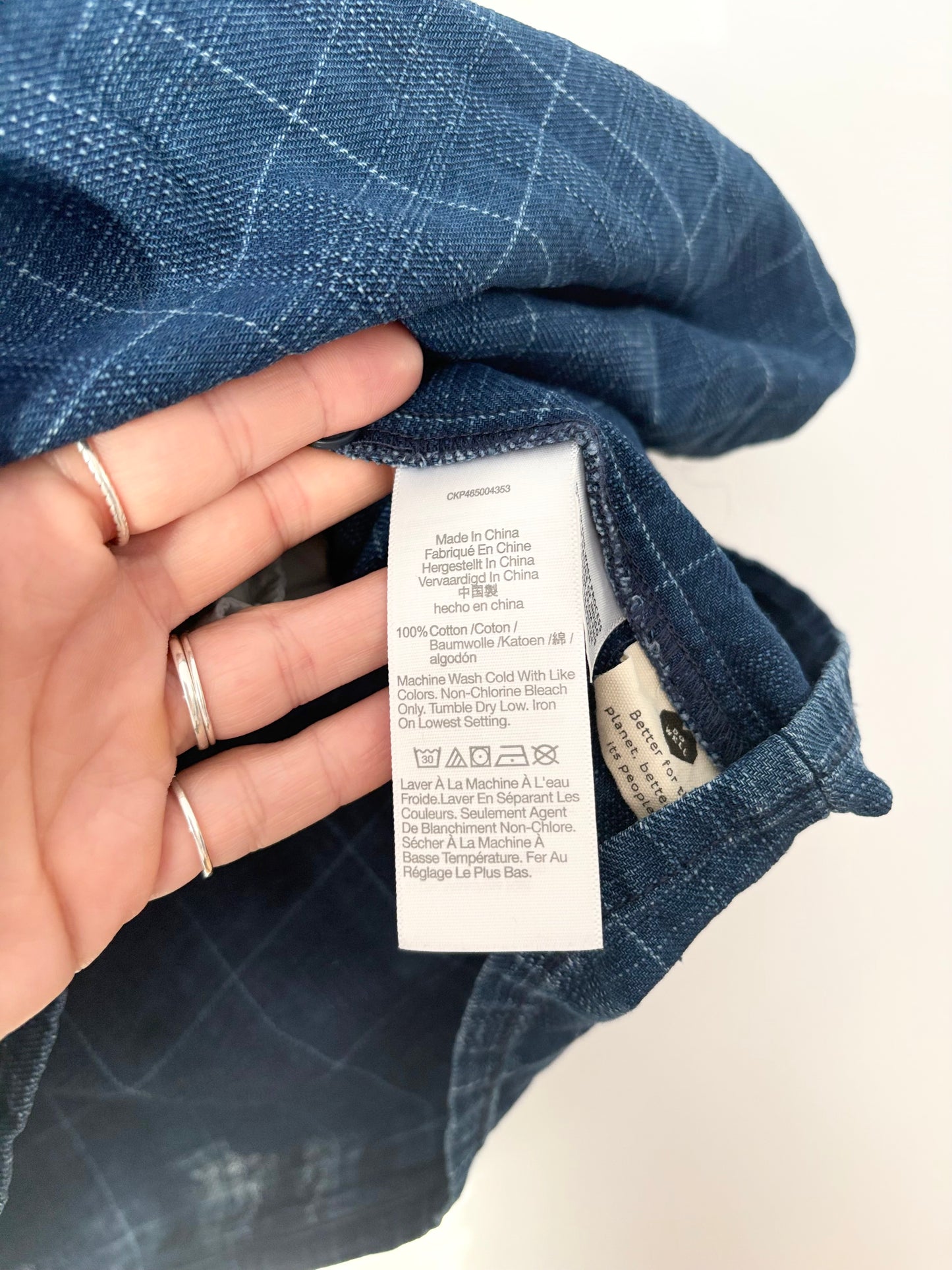 Robe mini en jean à carreaux Madewell, taille XS