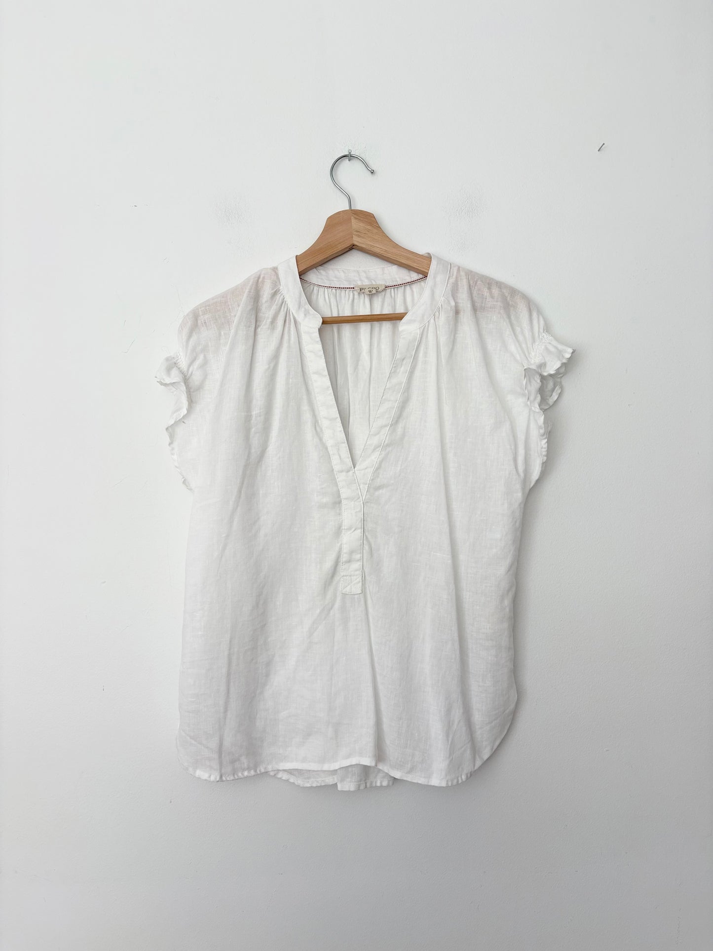 Pilcro tatum linen flutter sleeve top Medium