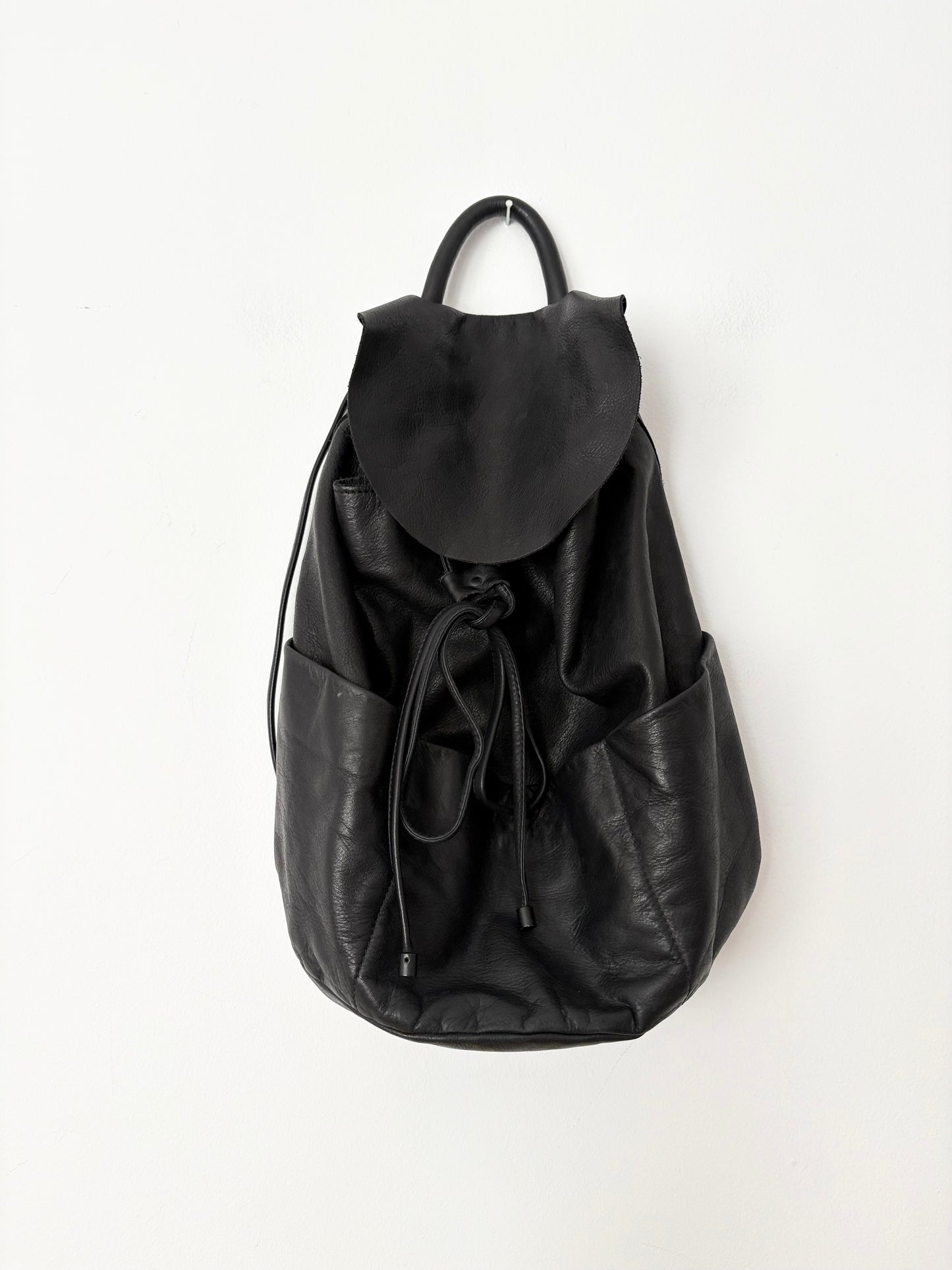 COS unstructured leather backpack