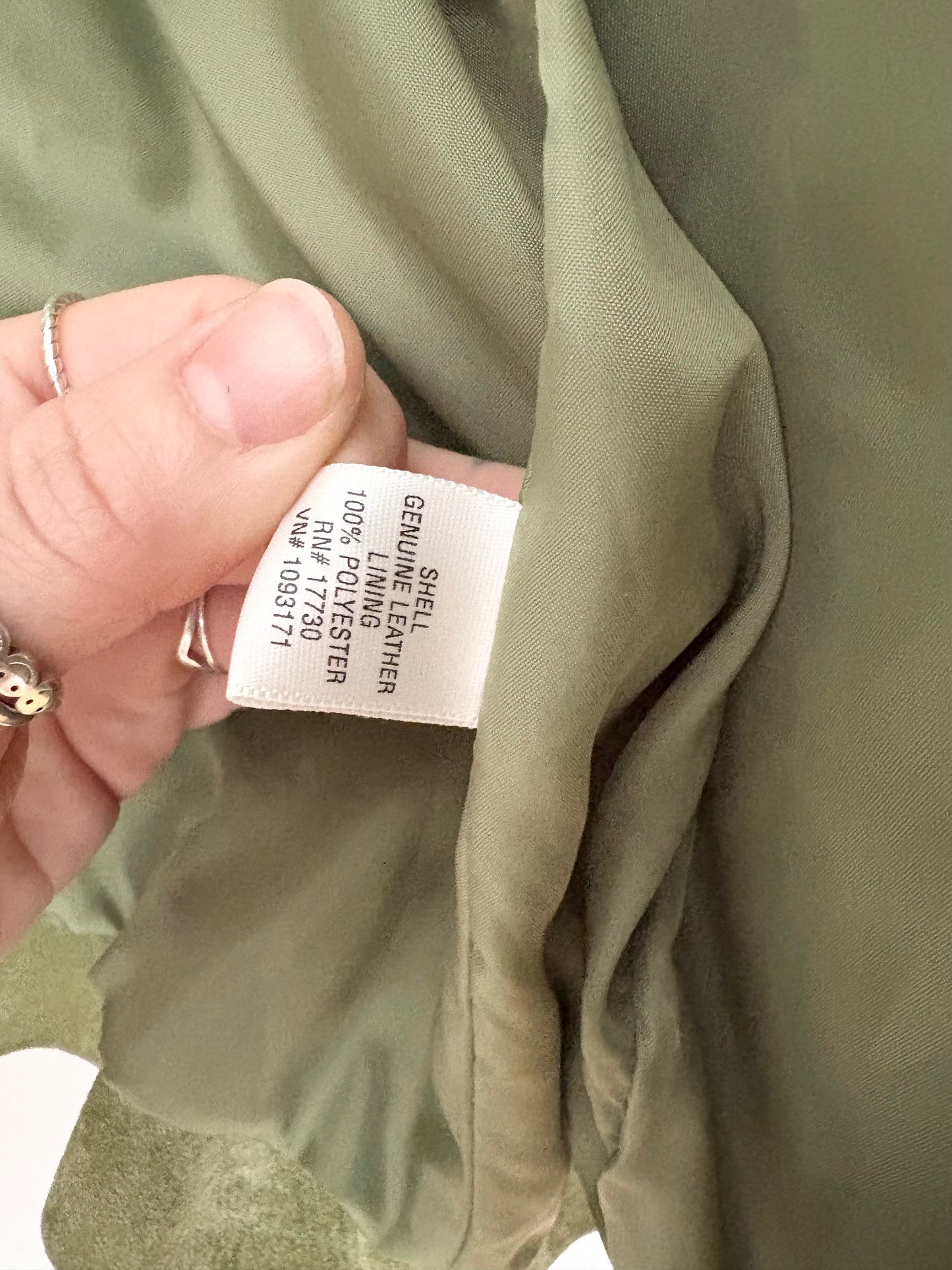 Blazer en cuir vert sauge Mossimo Y2K, taille L