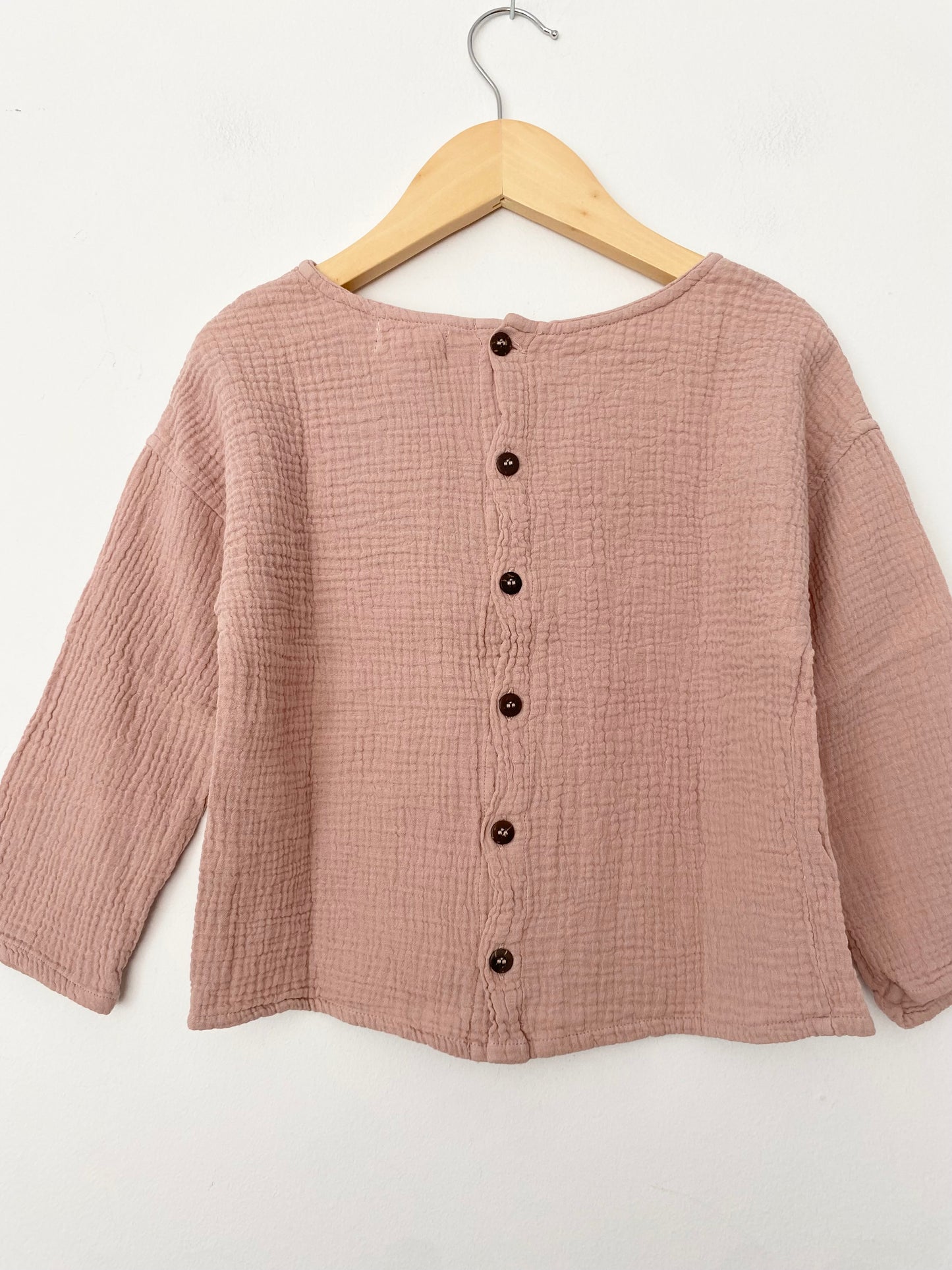 The simple folk button back top 3/4Y
