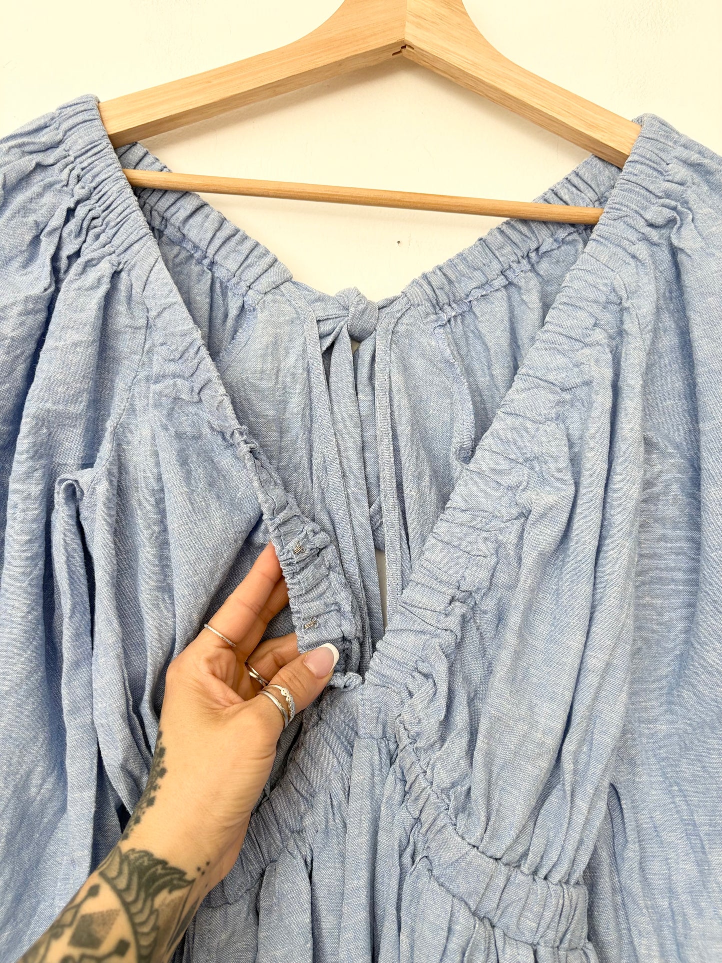 Combishort Topshop à manches longues en lin mélangé S/M