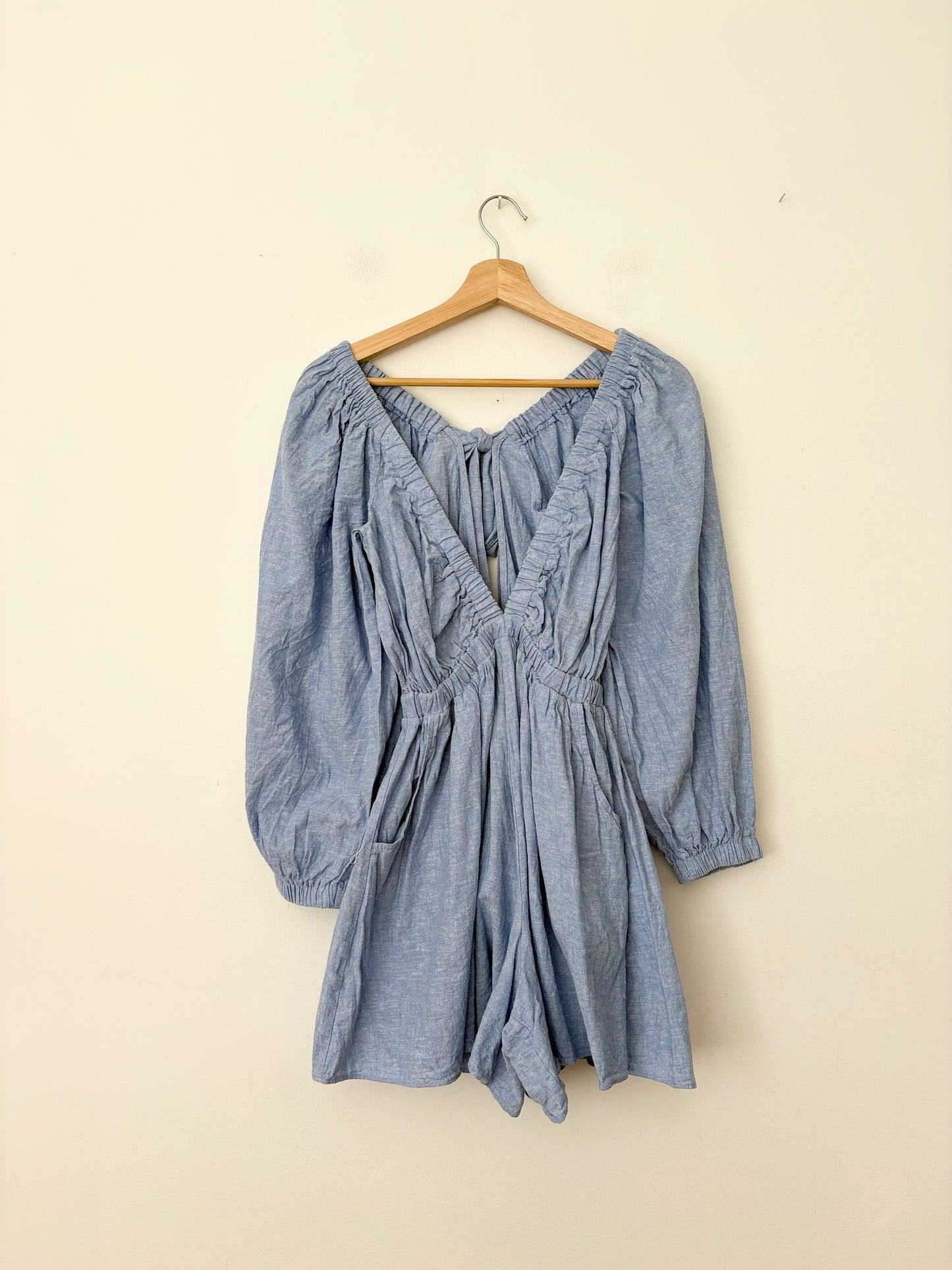 Combishort Topshop à manches longues en lin mélangé S/M