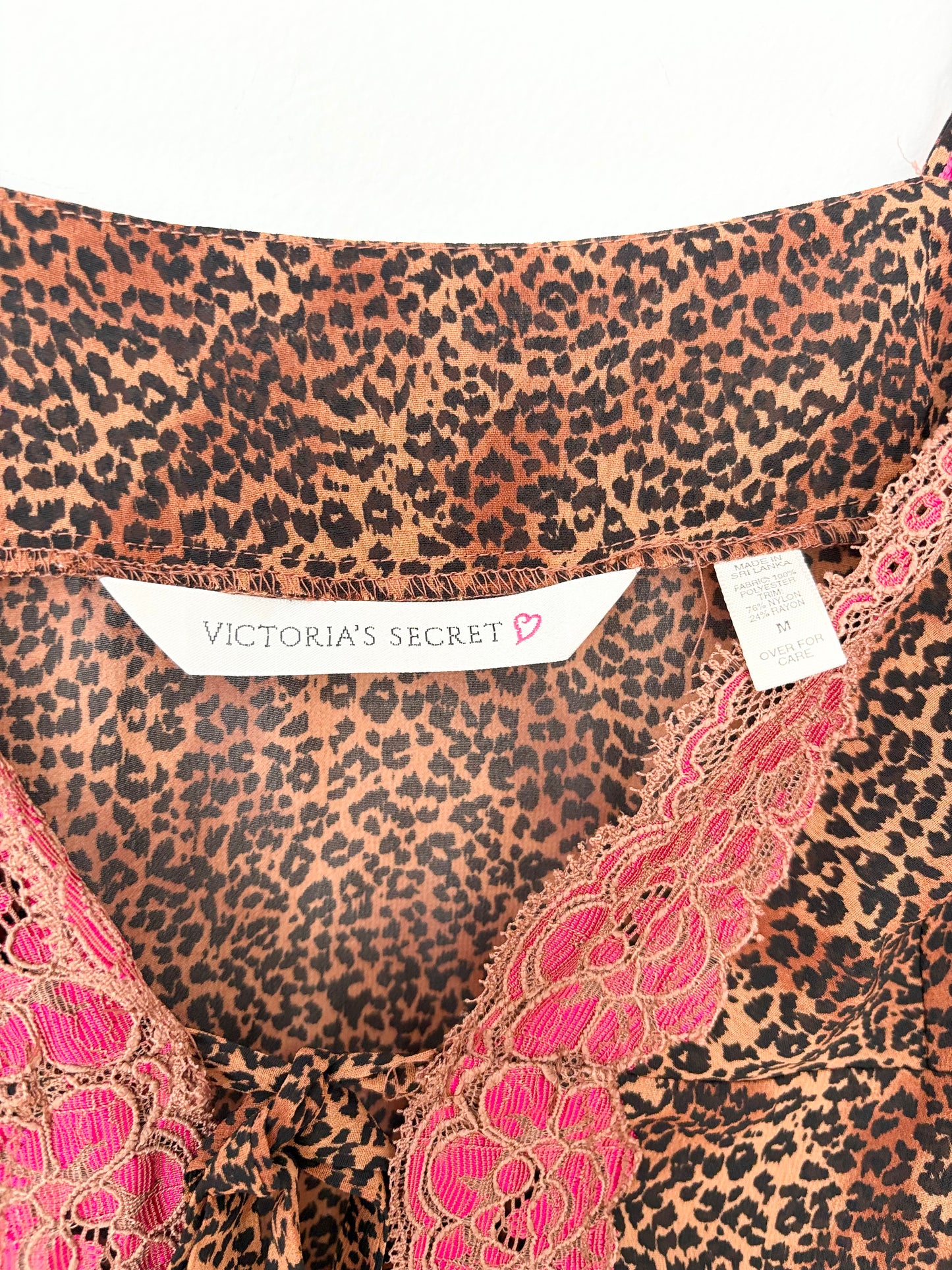 Vintage VS leopard tie front tank top Medium