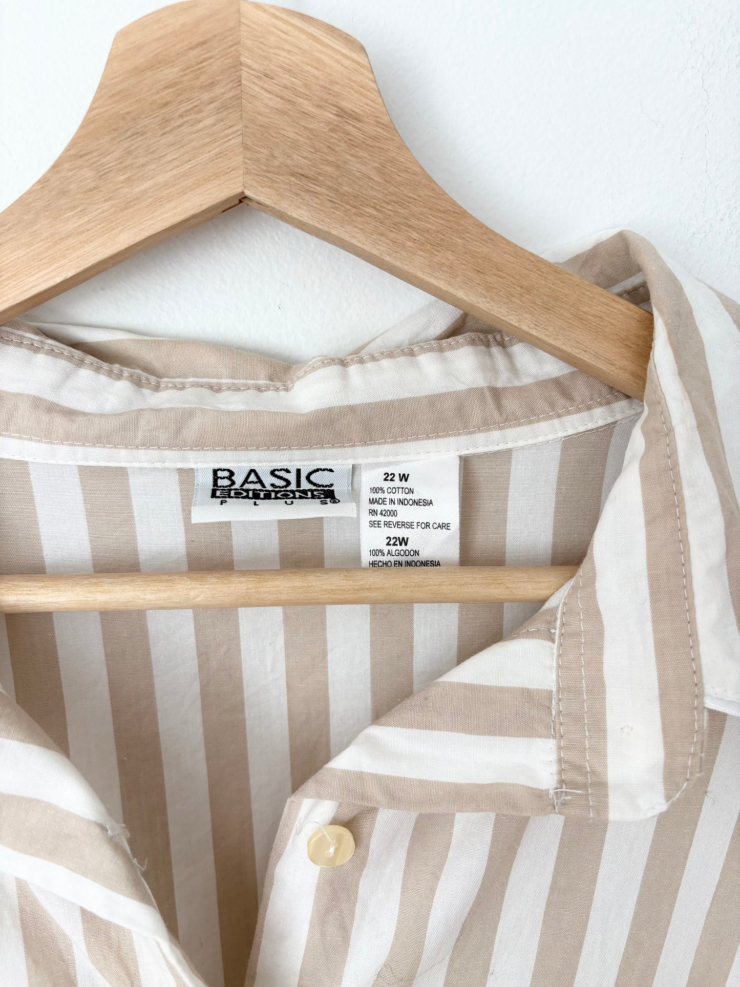 Vintage stripe pyjama style button down 2XL