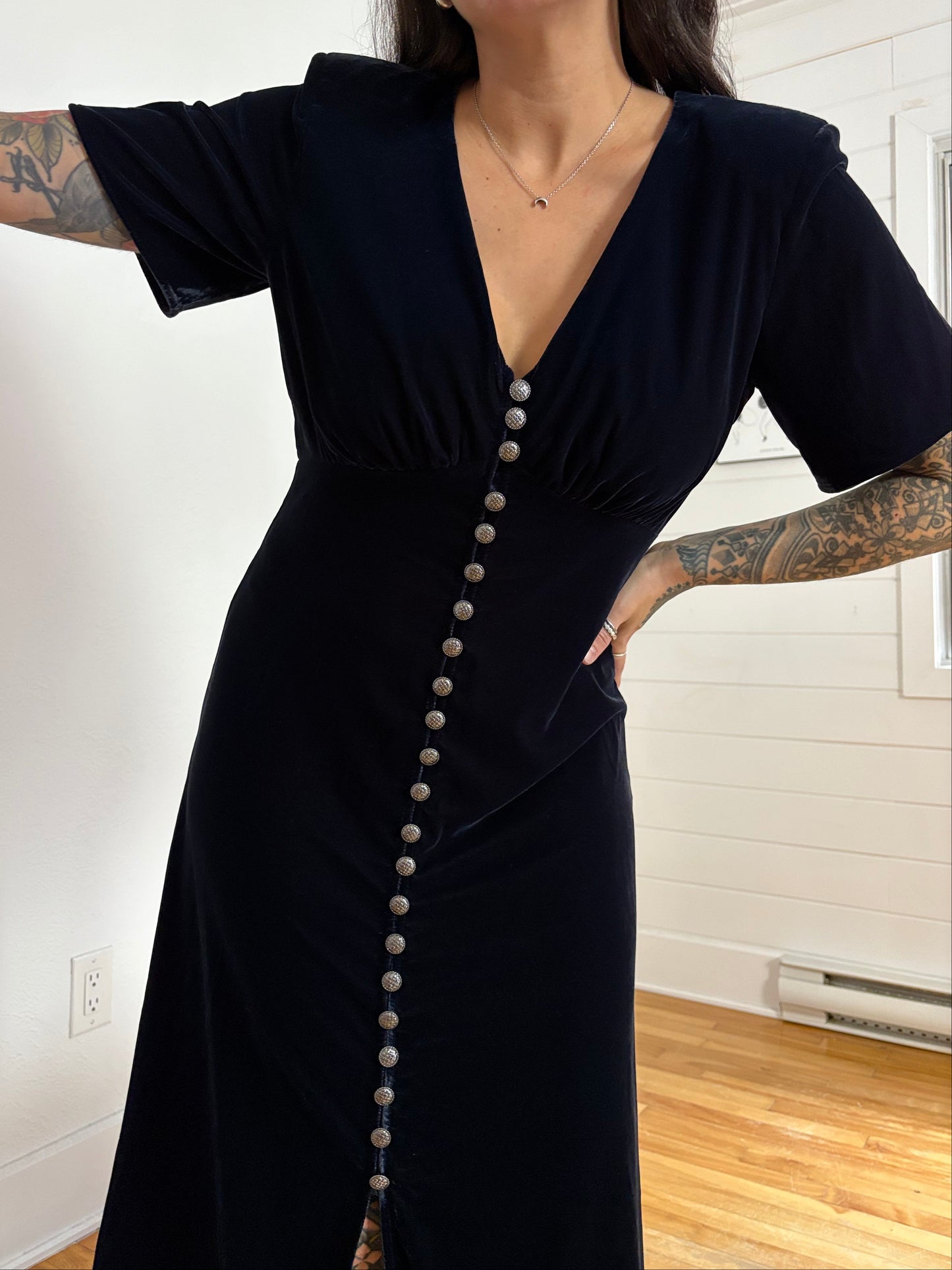 The Kooples velvet midi dress M/L