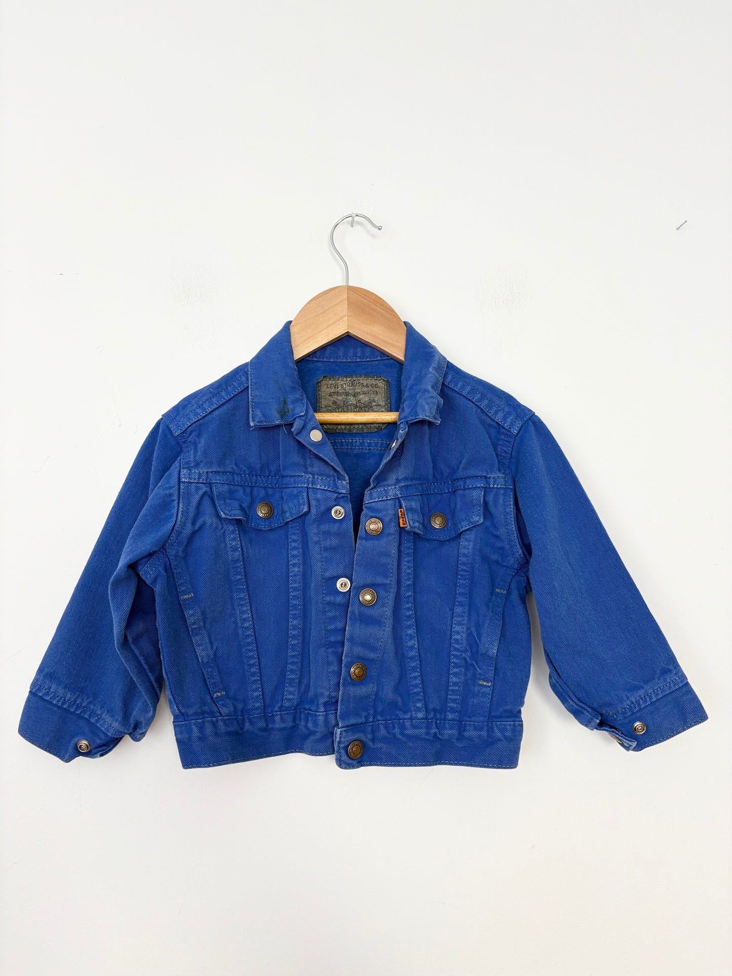 Vintage blue denim levis jacket 3/4Y