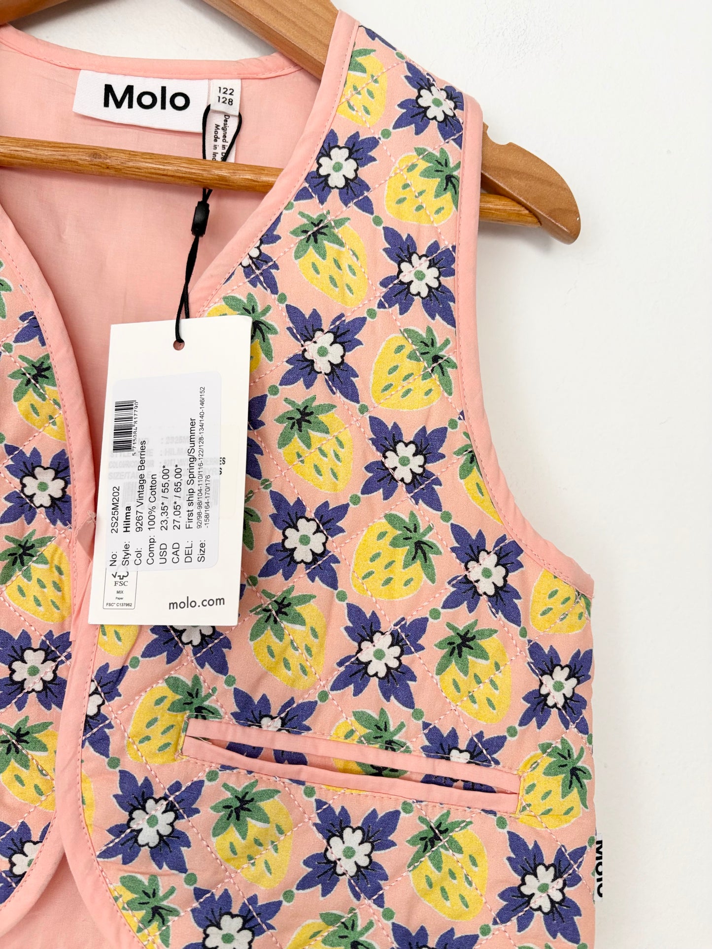 Gilet matelassé à nouer Molo 7/8 ans