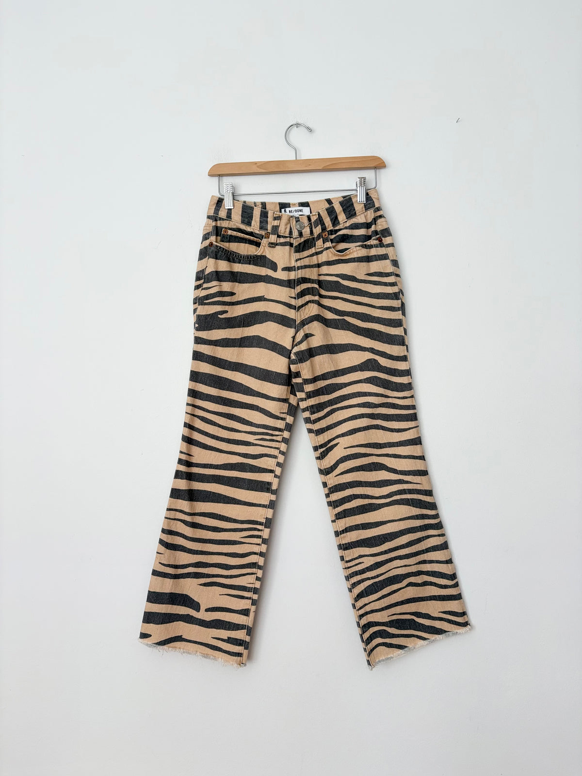 Jean flare RE/DONE années 70 à imprimé tigre W26