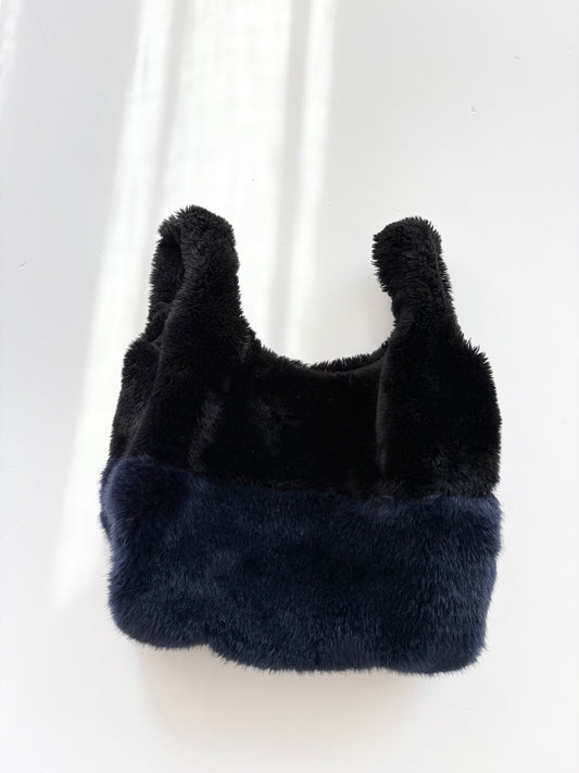 Zara two tone faux fur tote bag