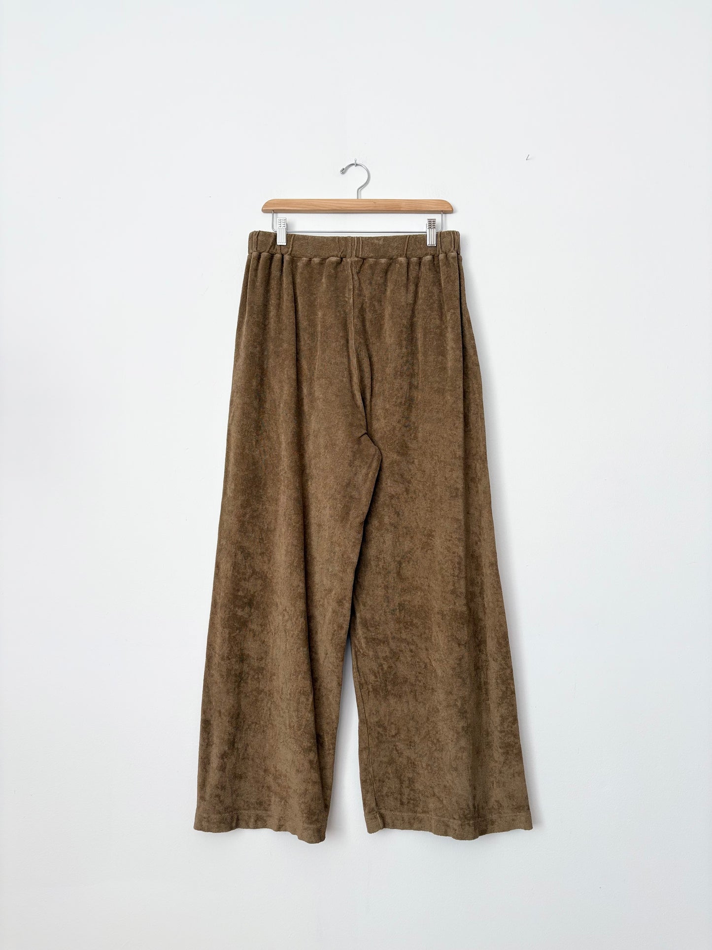 Pantalon éponge à jambes larges style folk simple, taille M/L