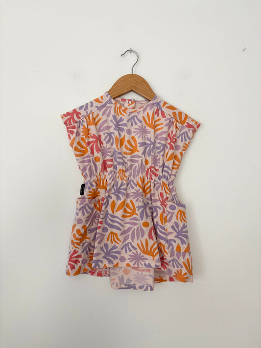 Tiny tribe coral printed dress 2T