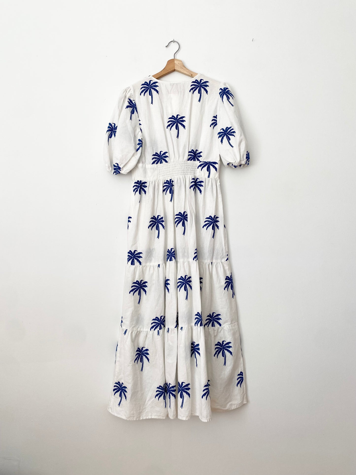 Zara palm tree embroidered maxi dress S/M