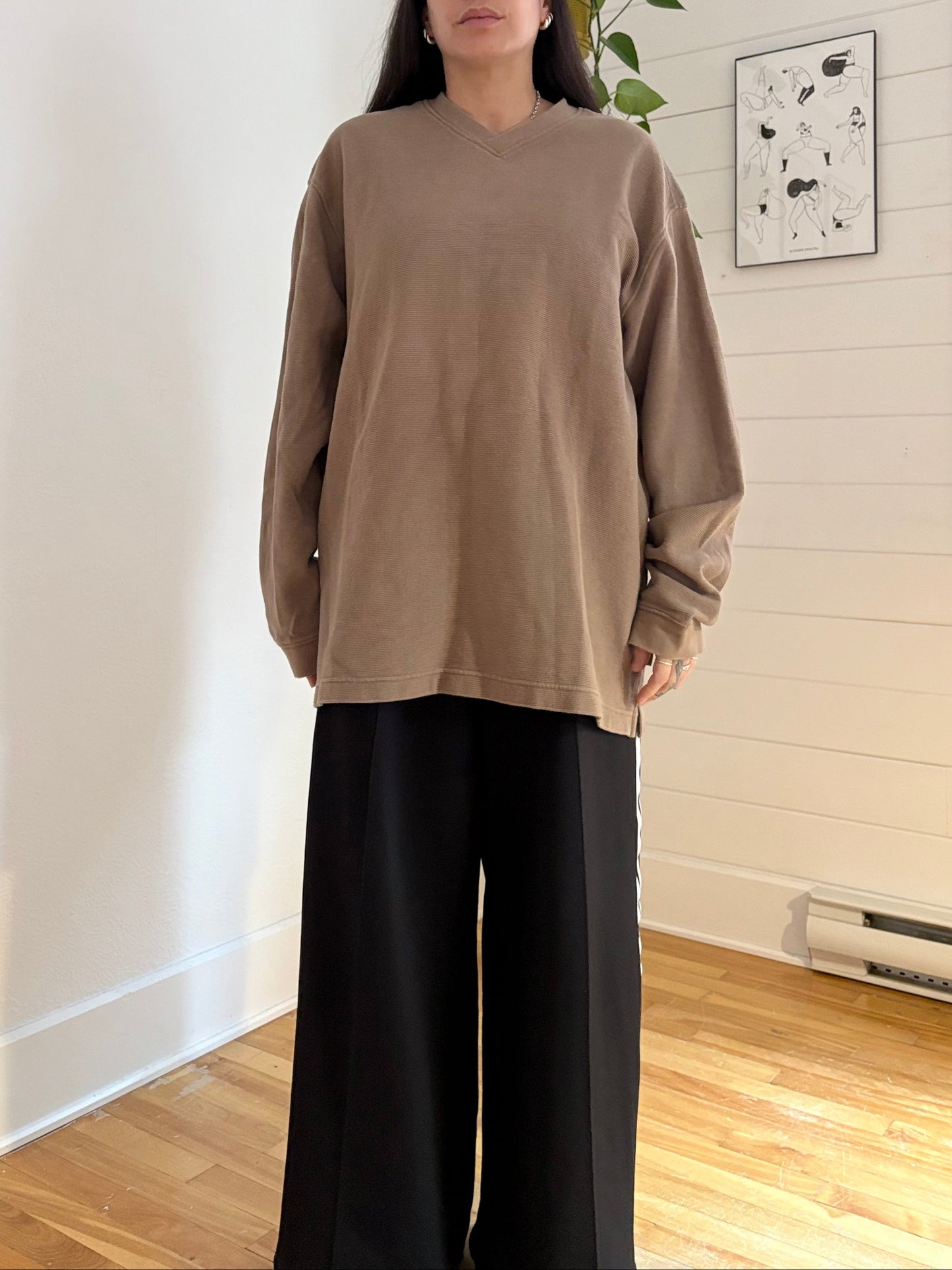 Vintage taupe ribbed sweater XL/XXL