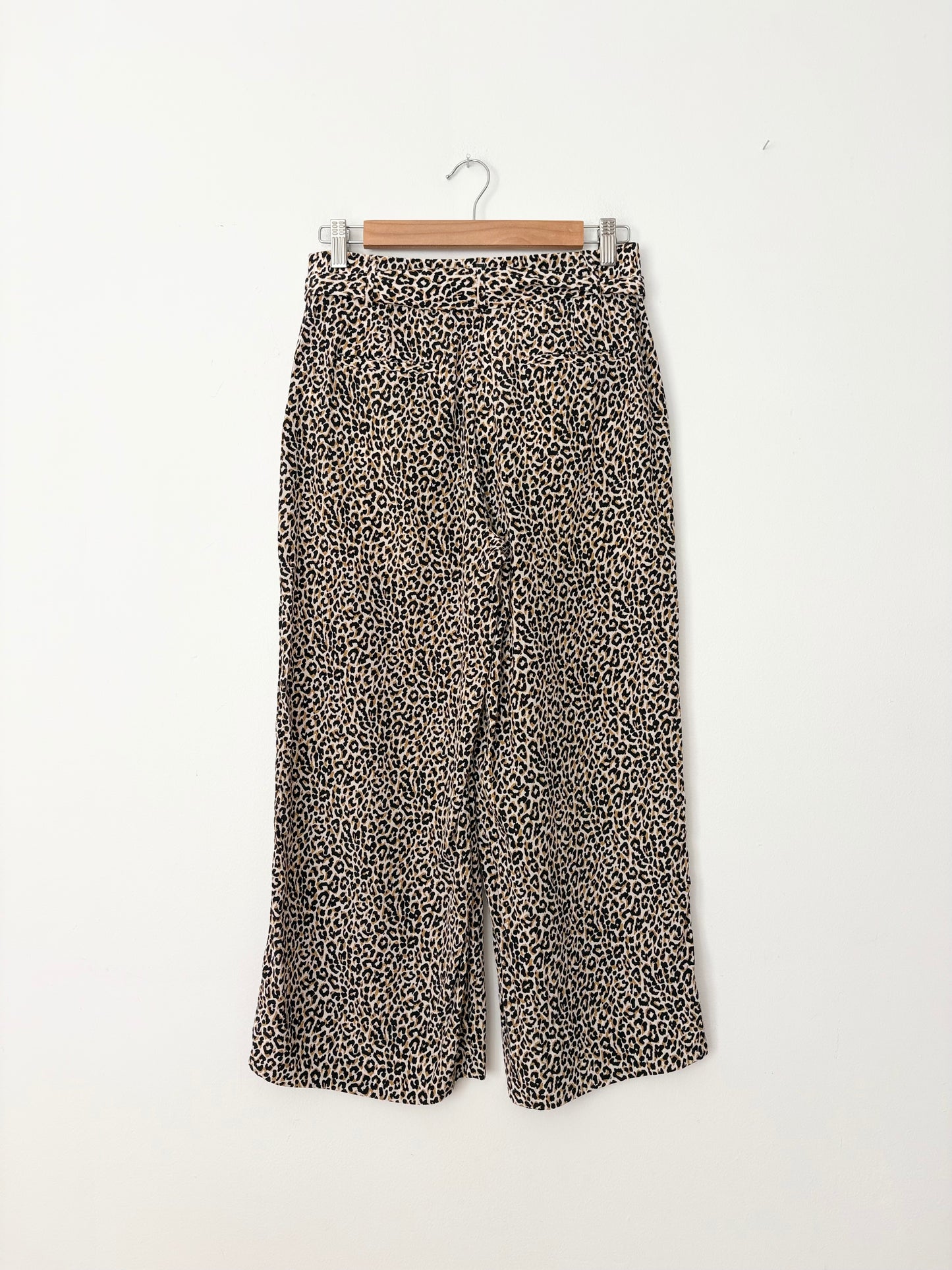 J.crew silk wide leg crop pants in leopard W26/27