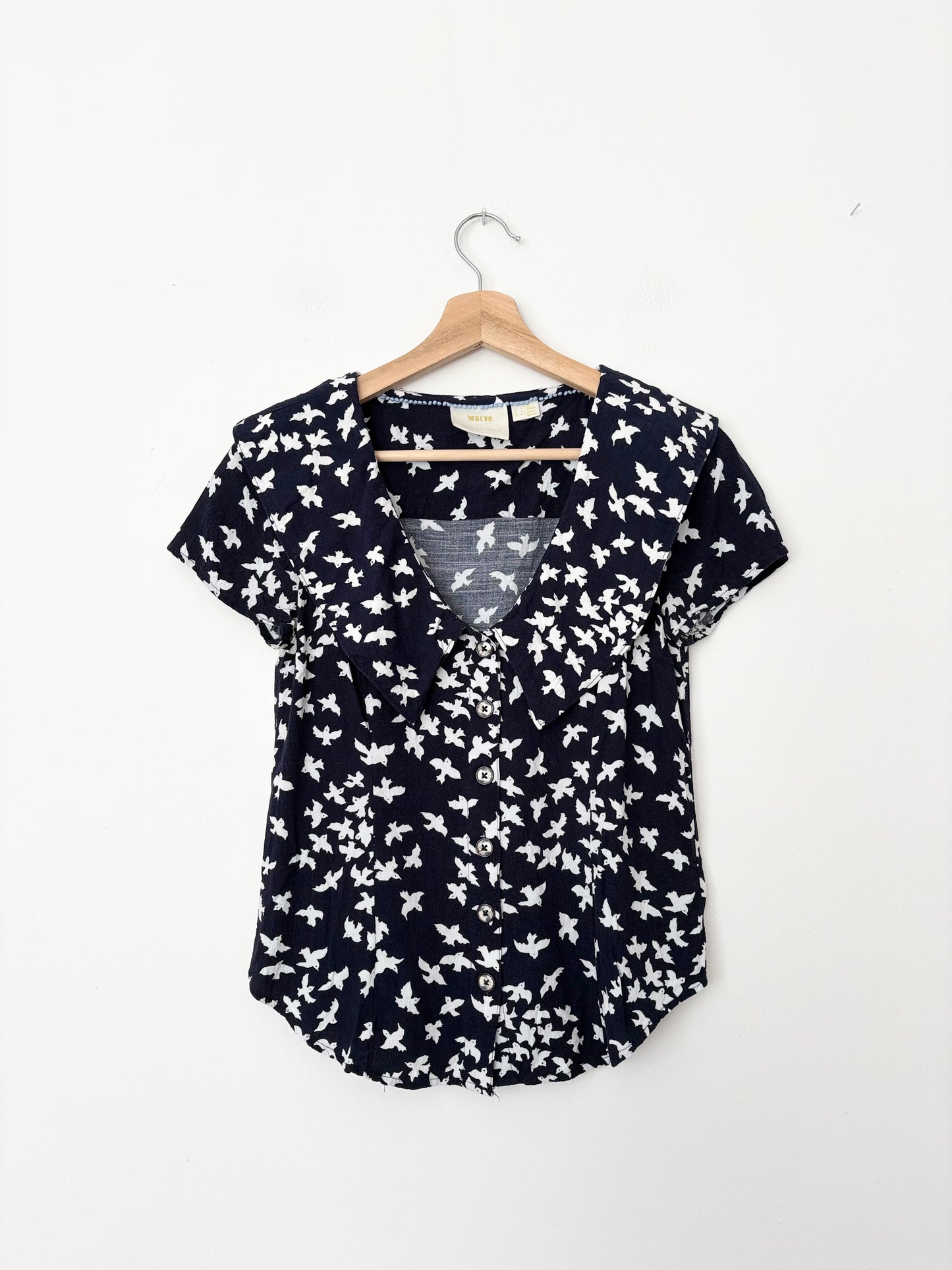 Anthropologie Maeve Simona collared top XS/S