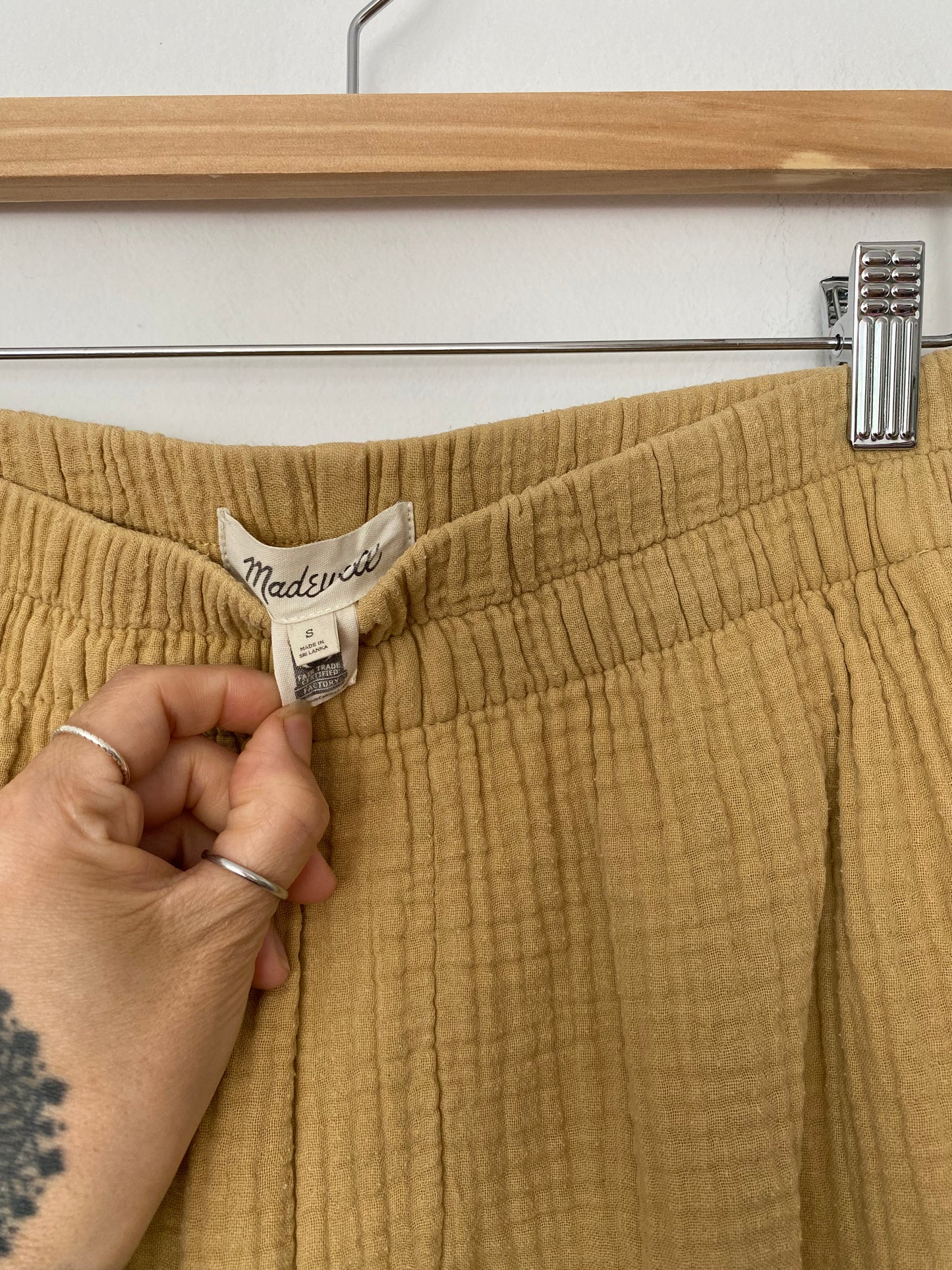 Madewell Huston tapered pull on crop pants Small
