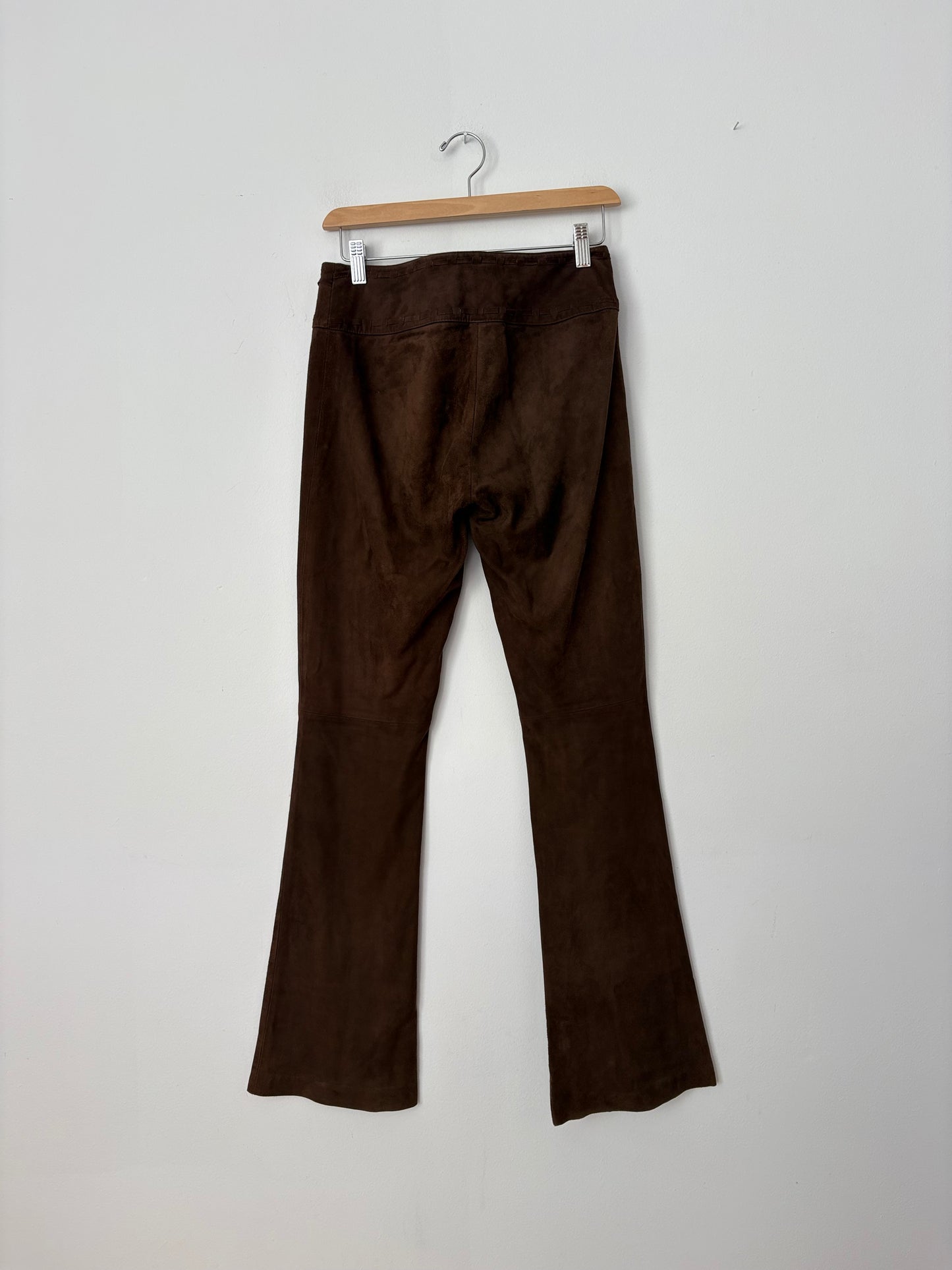 Pantalon évasé en daim style western taille basse Vintage Cache, taille XS