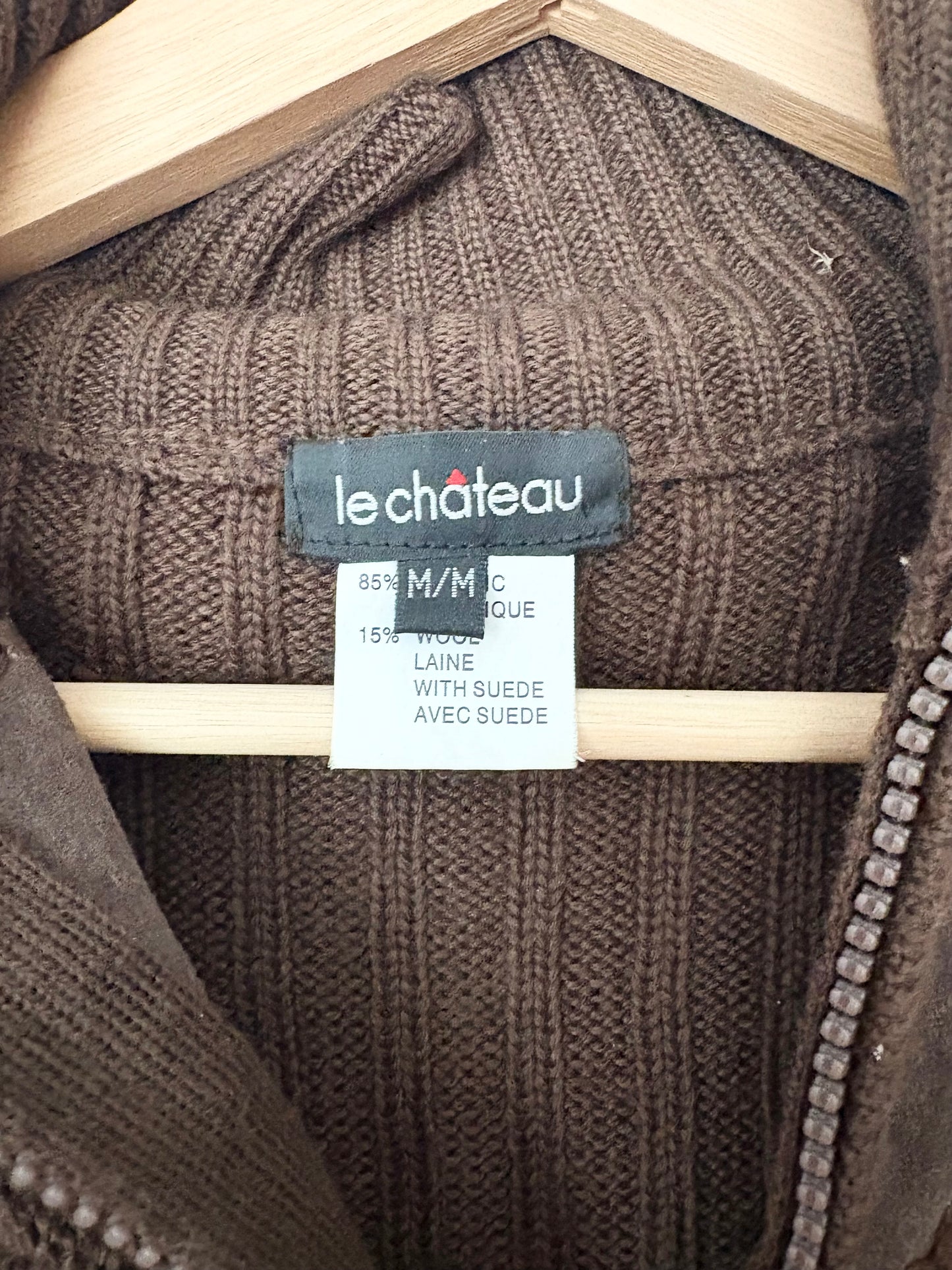Y2K Vintage Le chateau suede wool zip up Medium