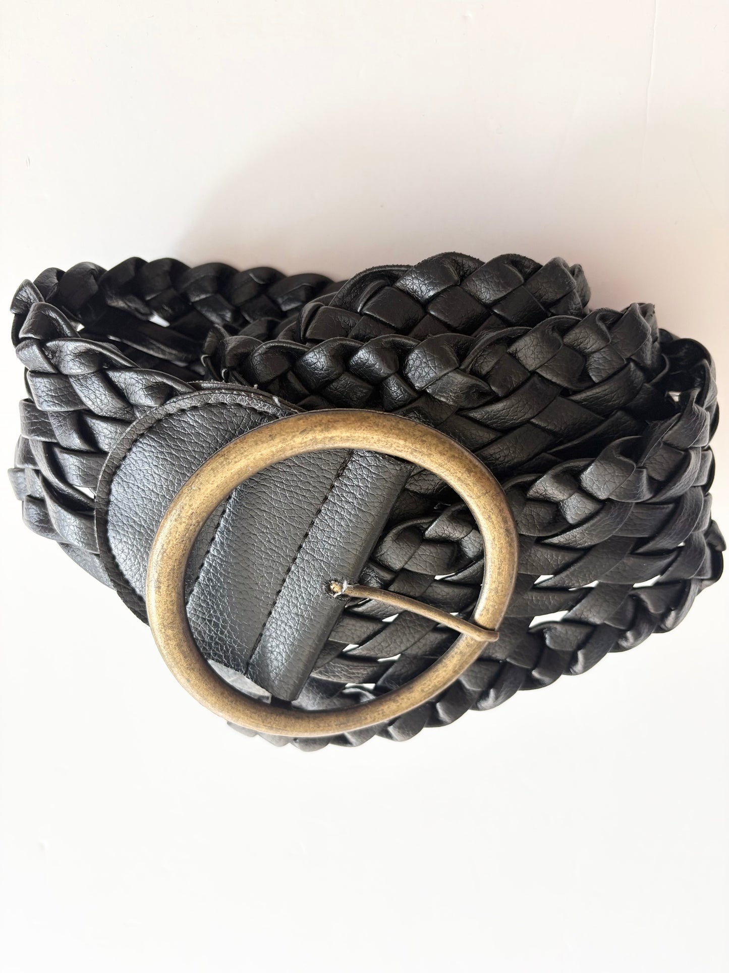 Vintage costa blanca leather braided hip belt S-L
