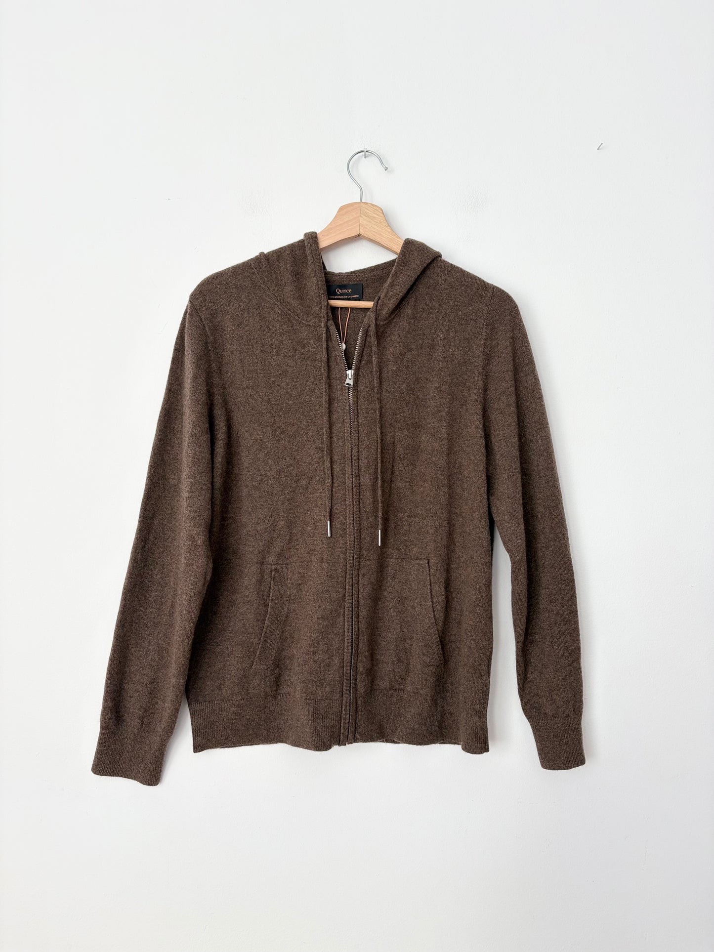 Sweat à capuche zippé Quince Cashmere, taille L