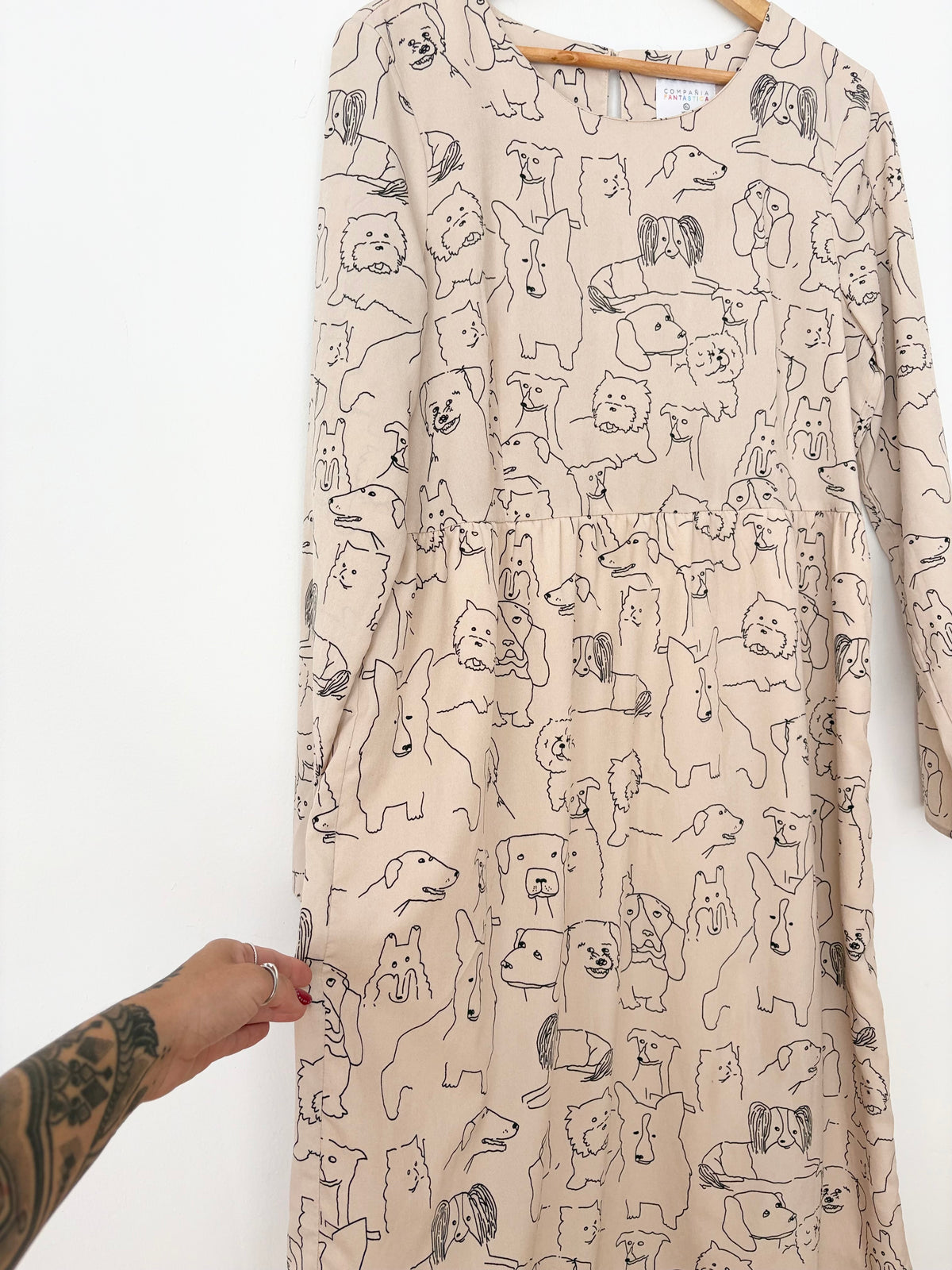 Compania Fantastica long sleeve printed midi dress L/XL