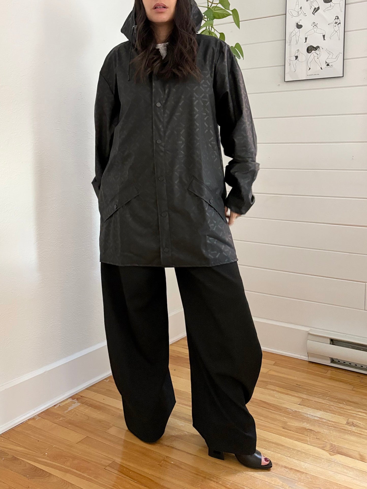 Veste à capuche à motif logo RAINS, taille XL