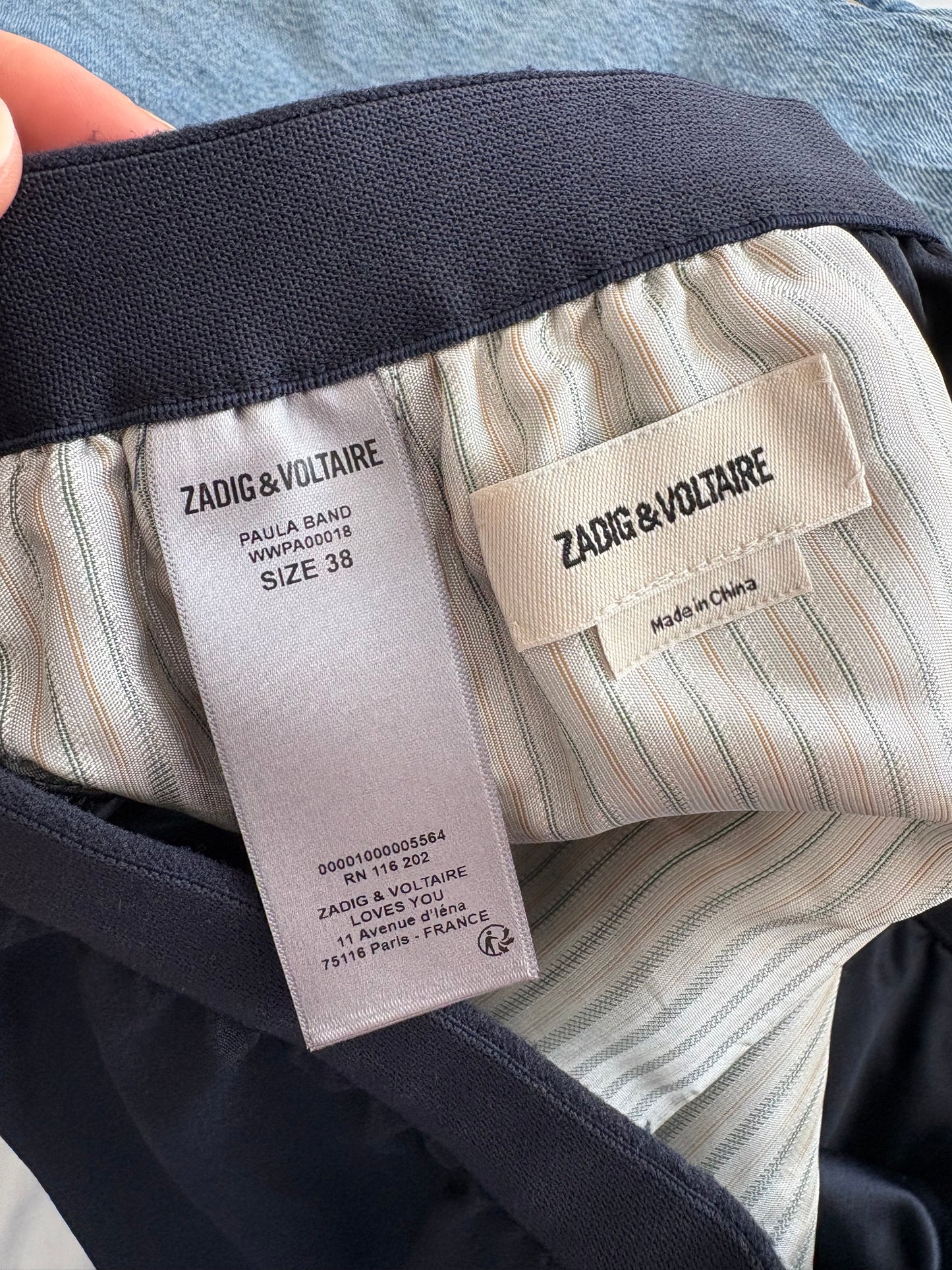 Zadig & Voltaire Pantalon bande Paula Small