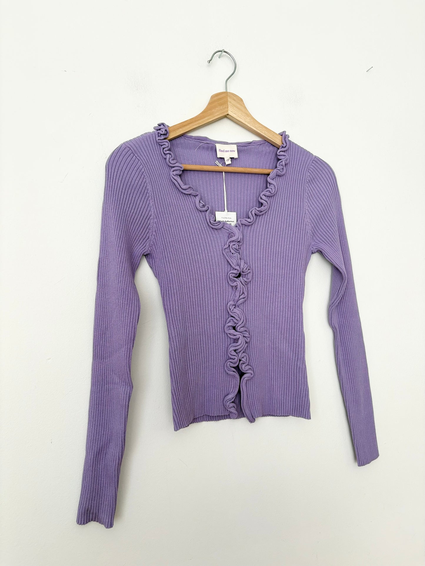 cardigan en maille violet à volants Charlie Find me Now S/M
