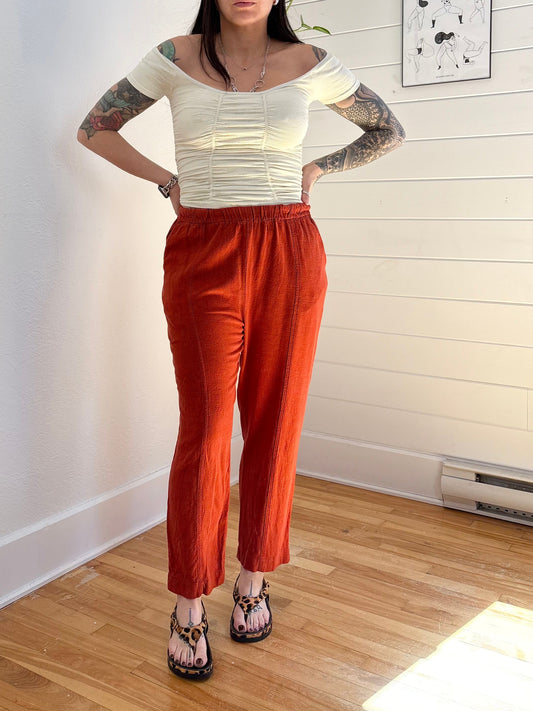 Eve Gravel linen blend tapered pants Medium